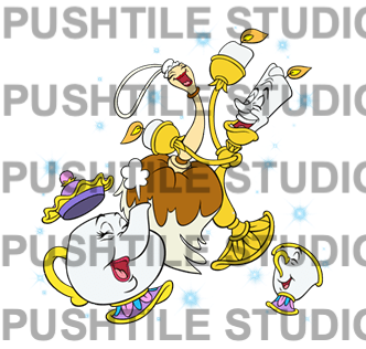  Pre-Release Push Tile Game 2 Player Set（ Beauty And Beast ）65 Tiles