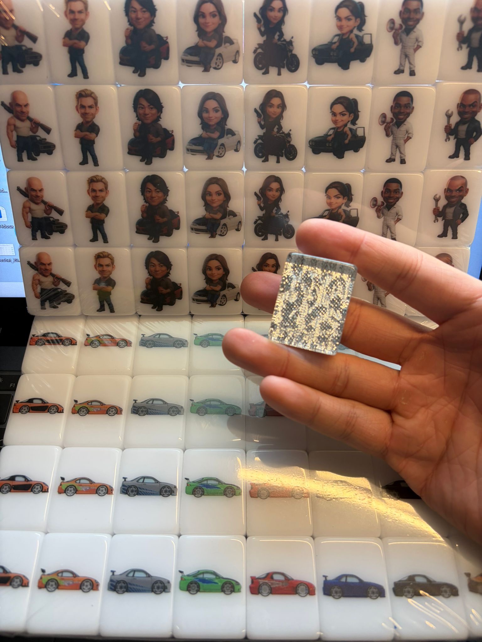 Push Tile Game  2 Player Set（ Fast & Furious ）65 Tiles