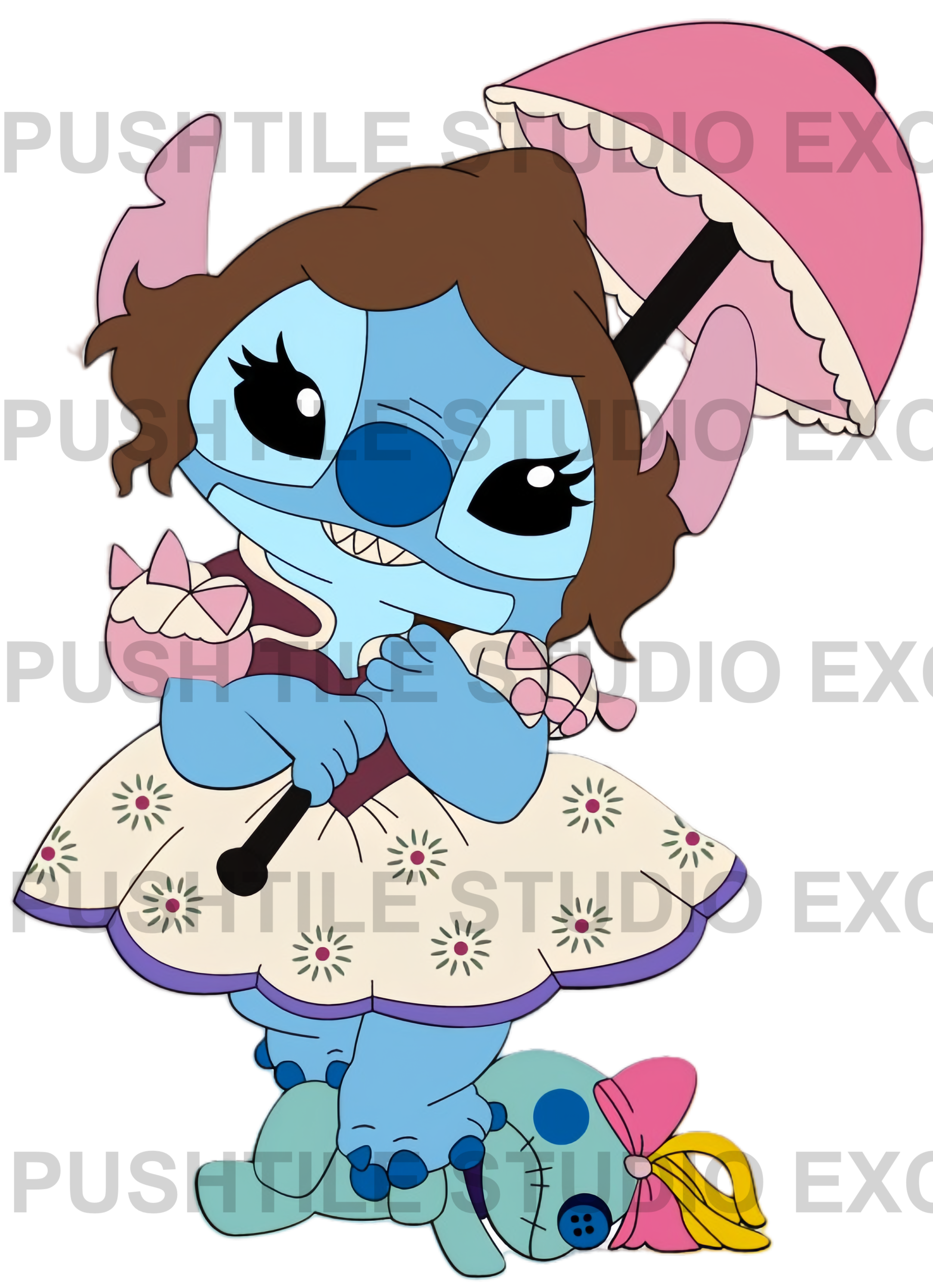 Pre-Release Push Tile Game 2 Player Set（Stitch Cosplay Princess ）65 Tiles