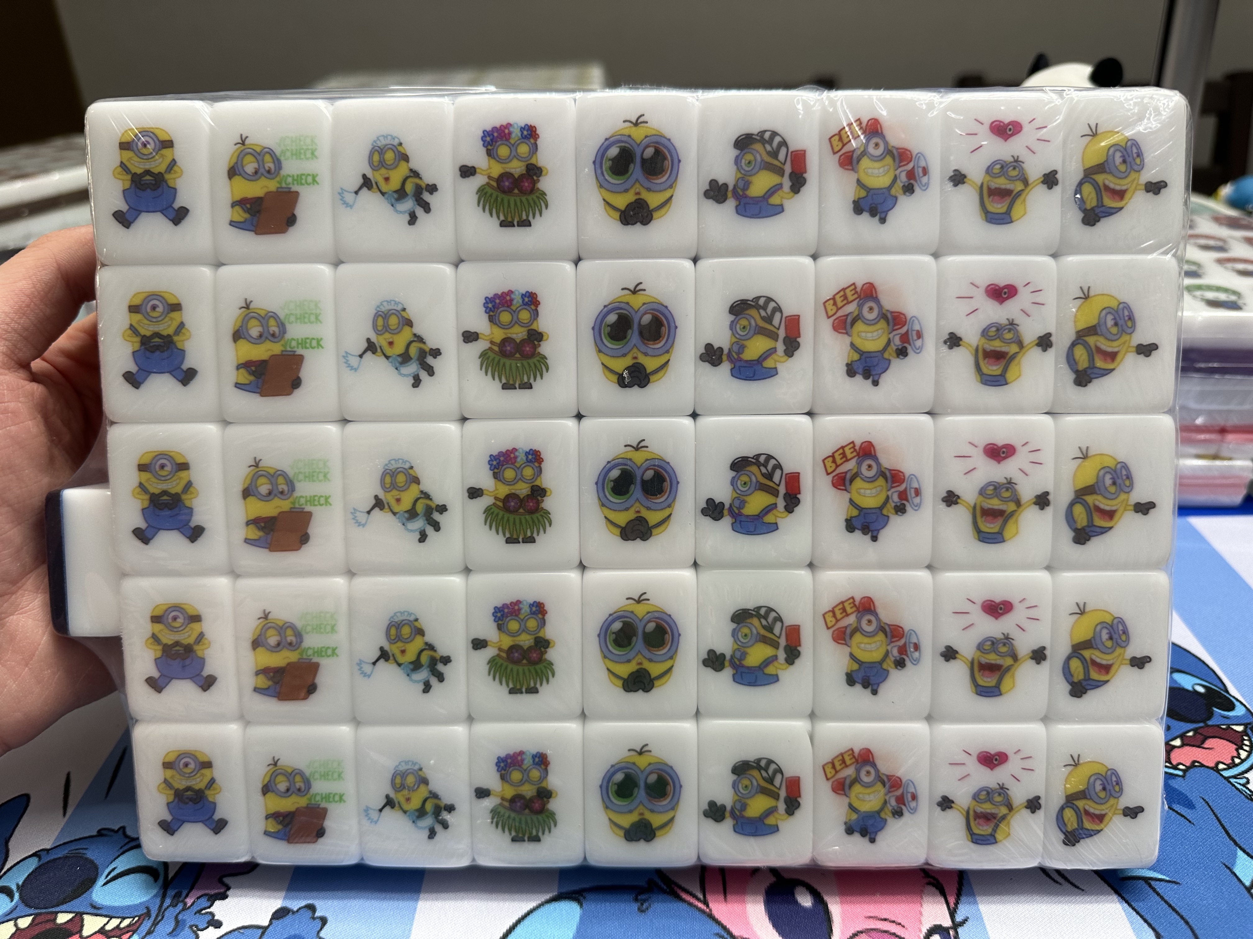 Push Tile Game Deluxe 2 Player Set（ Baby Stitch VS Minions ）91 Tiles