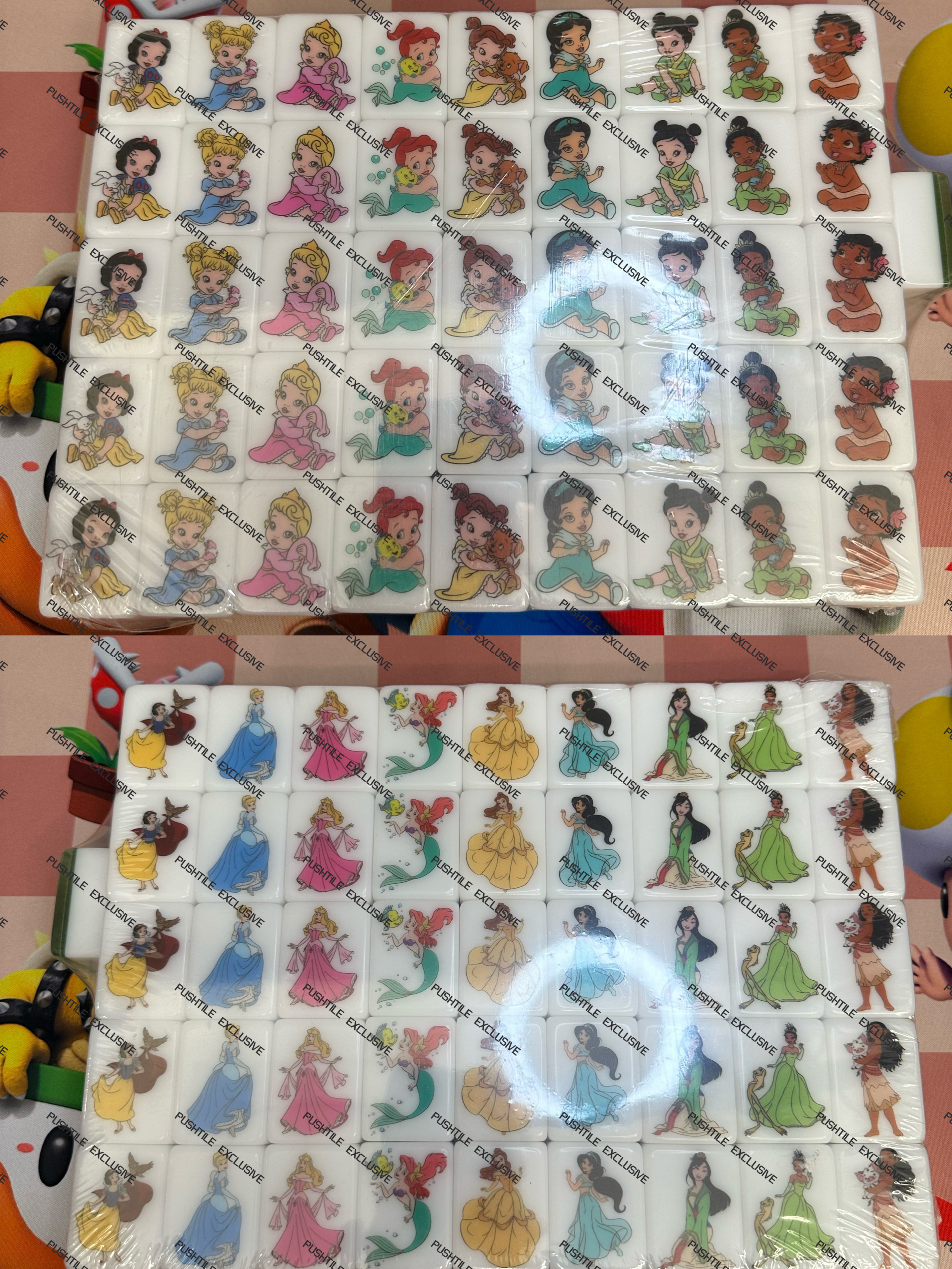 Push Tile Game Deluxe 2 Player Set（ Baby Princesses ）91 Tiles