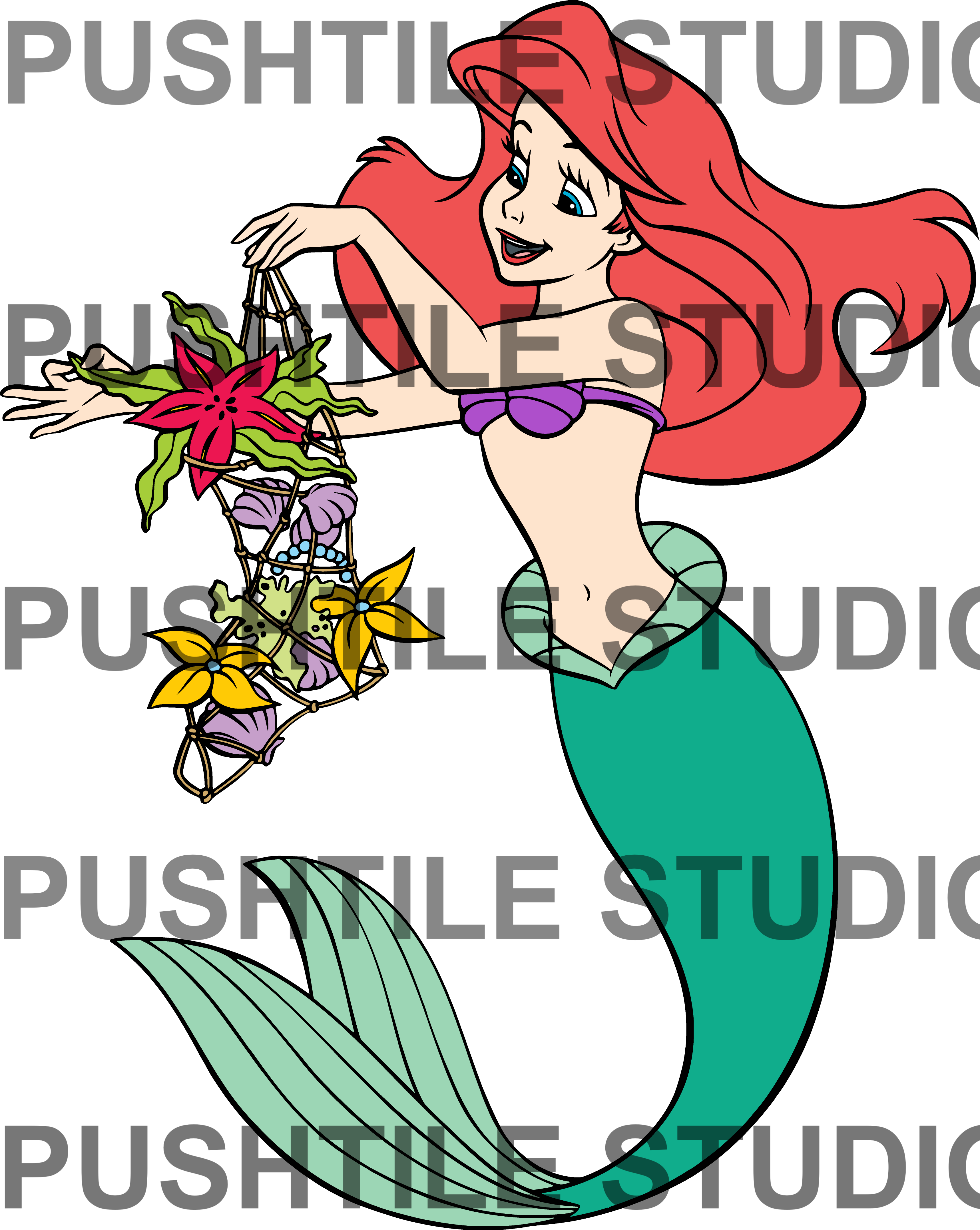 Push Tile Game 2 Player Set（ Little Mermaid  ）65 Tiles