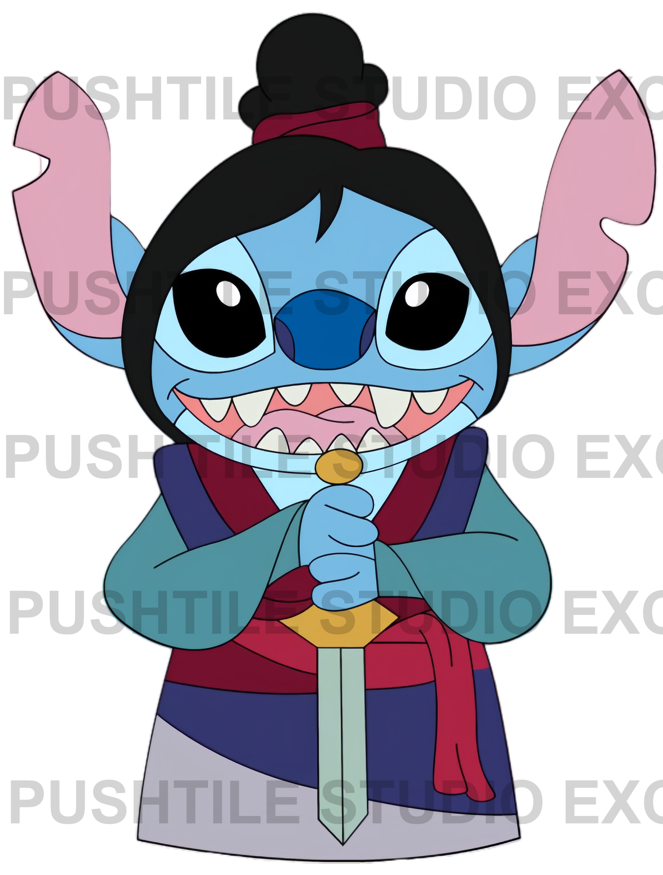 Pre-Release Push Tile Game 2 Player Set（Stitch Cosplay Princess ）65 Tiles