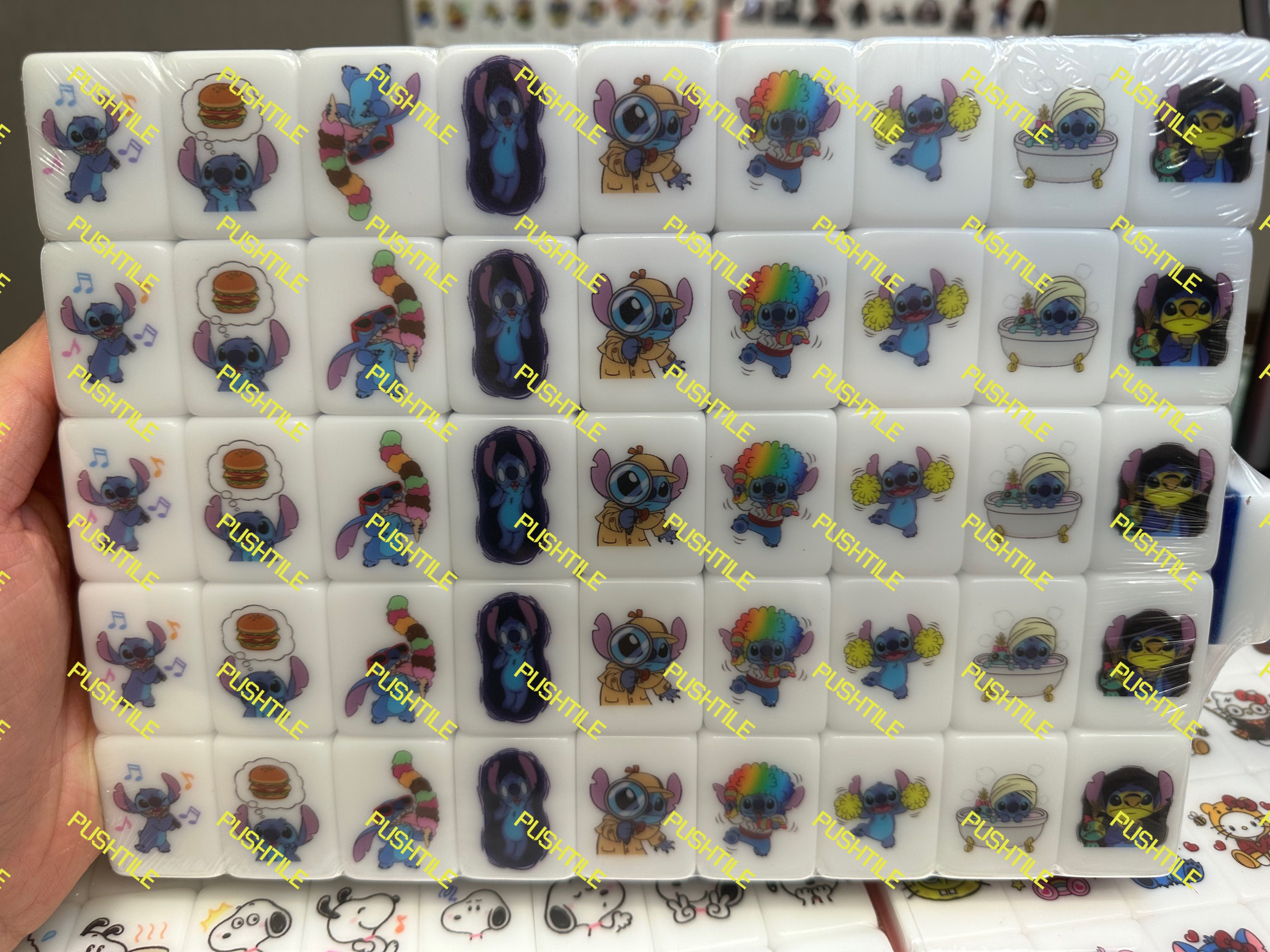 Push Tile Game Deluxe 2 Player Set（ Stitch VS Lilo ）91 Tiles