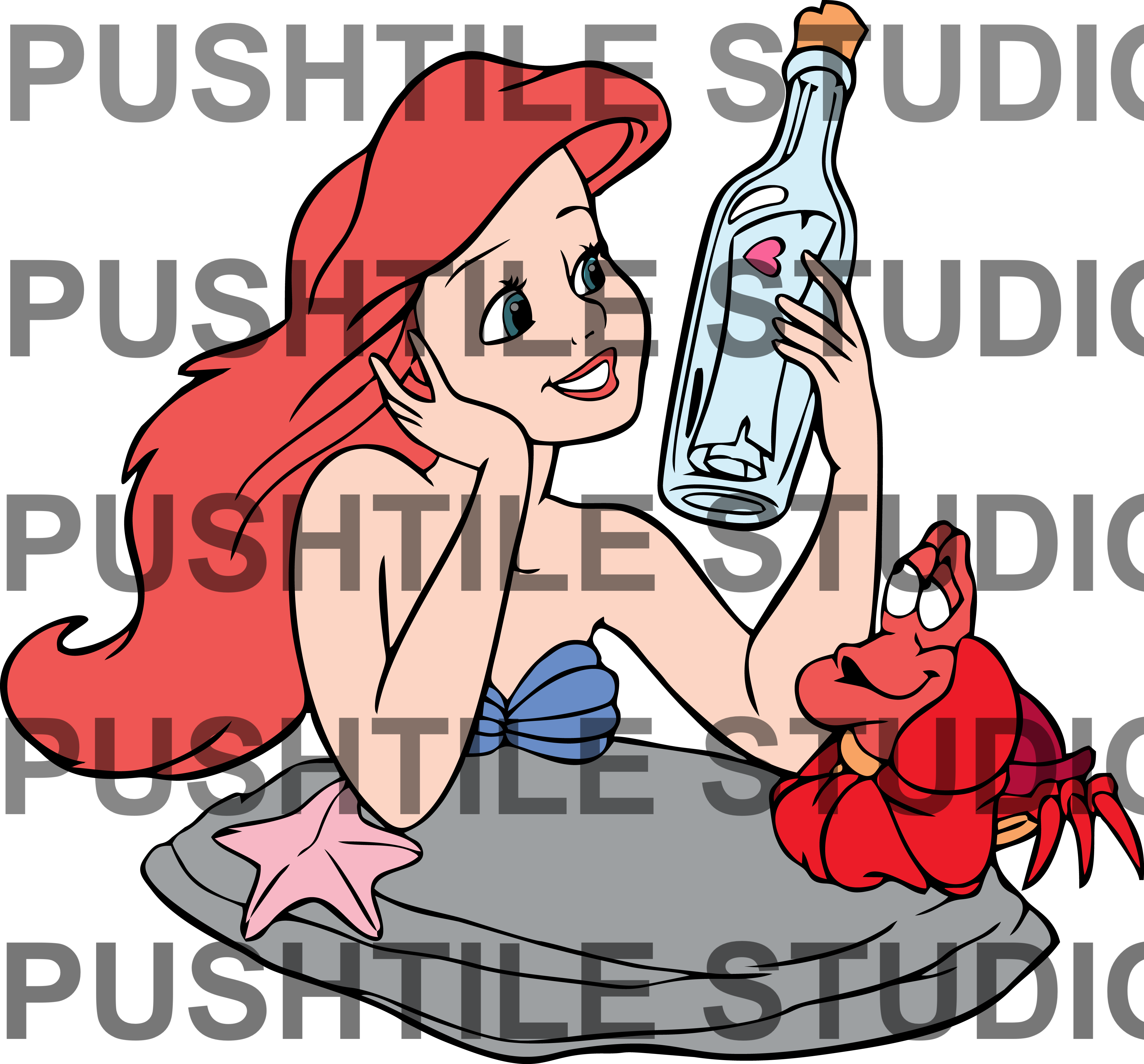 Push Tile Game 2 Player Set（ Little Mermaid  ）65 Tiles