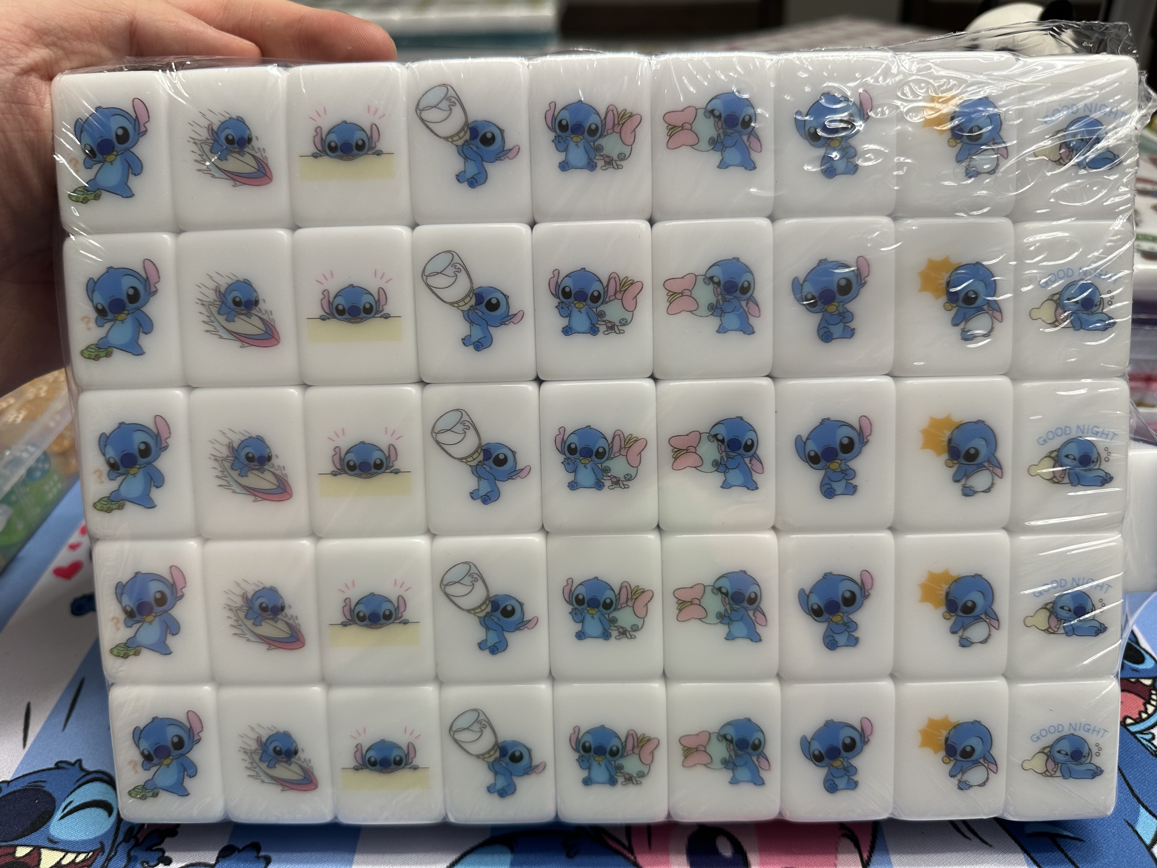 Push Tile Game Deluxe 2 Player Set（ Baby Stitch VS Minions ）91 Tiles