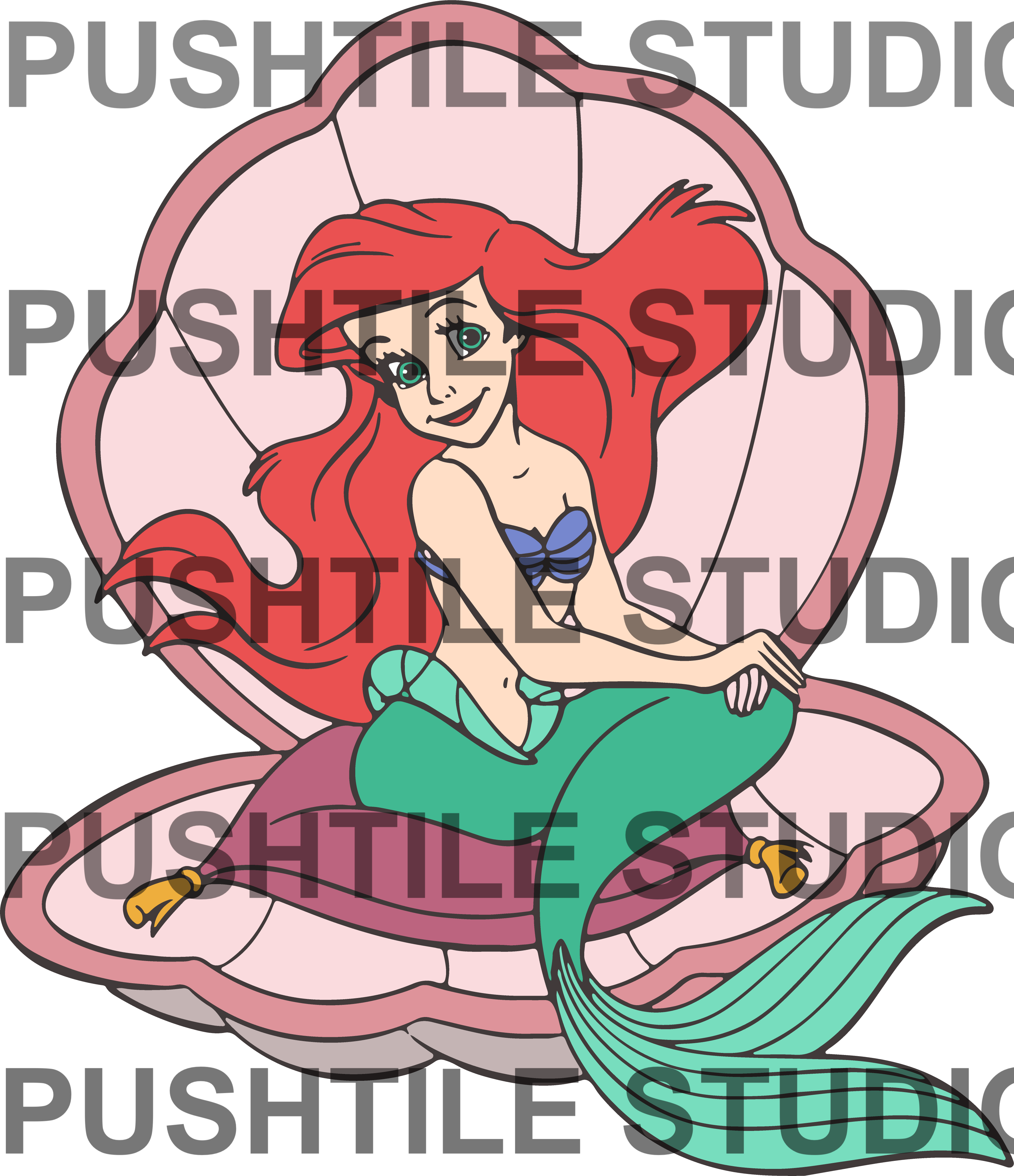 Push Tile Game 2 Player Set（ Little Mermaid  ）65 Tiles
