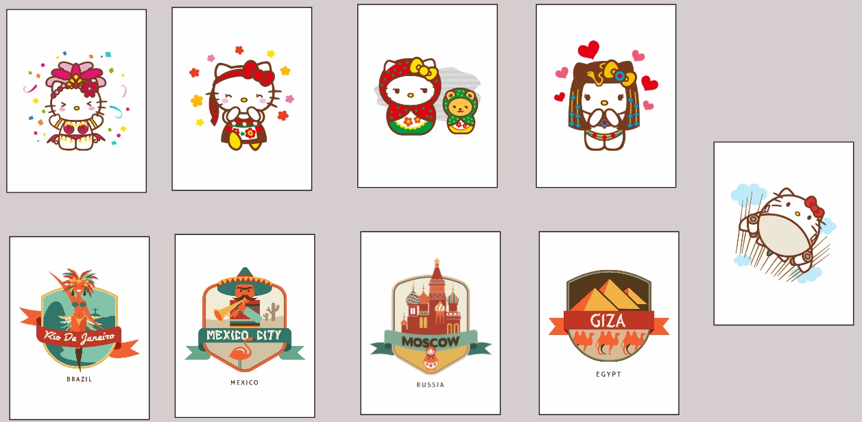 Push Tile Game 2 Player Set（ Sanrio HK World Tour - Vol.1 ）65 Tiles