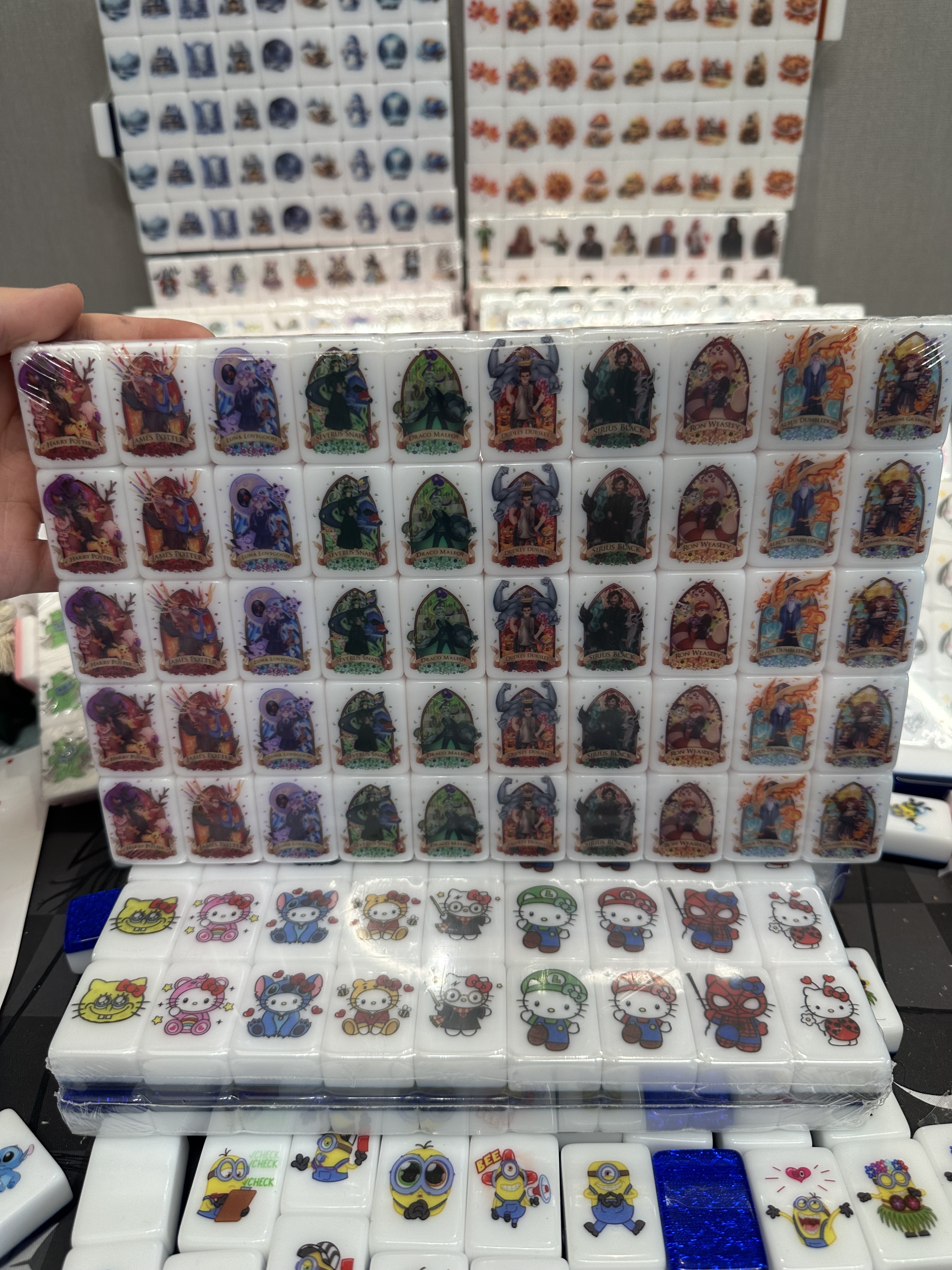 Push Tile Game Deluxe 2 Player Set（ Engraved Harry Potter ft Pokemon Set ）101 Tiles