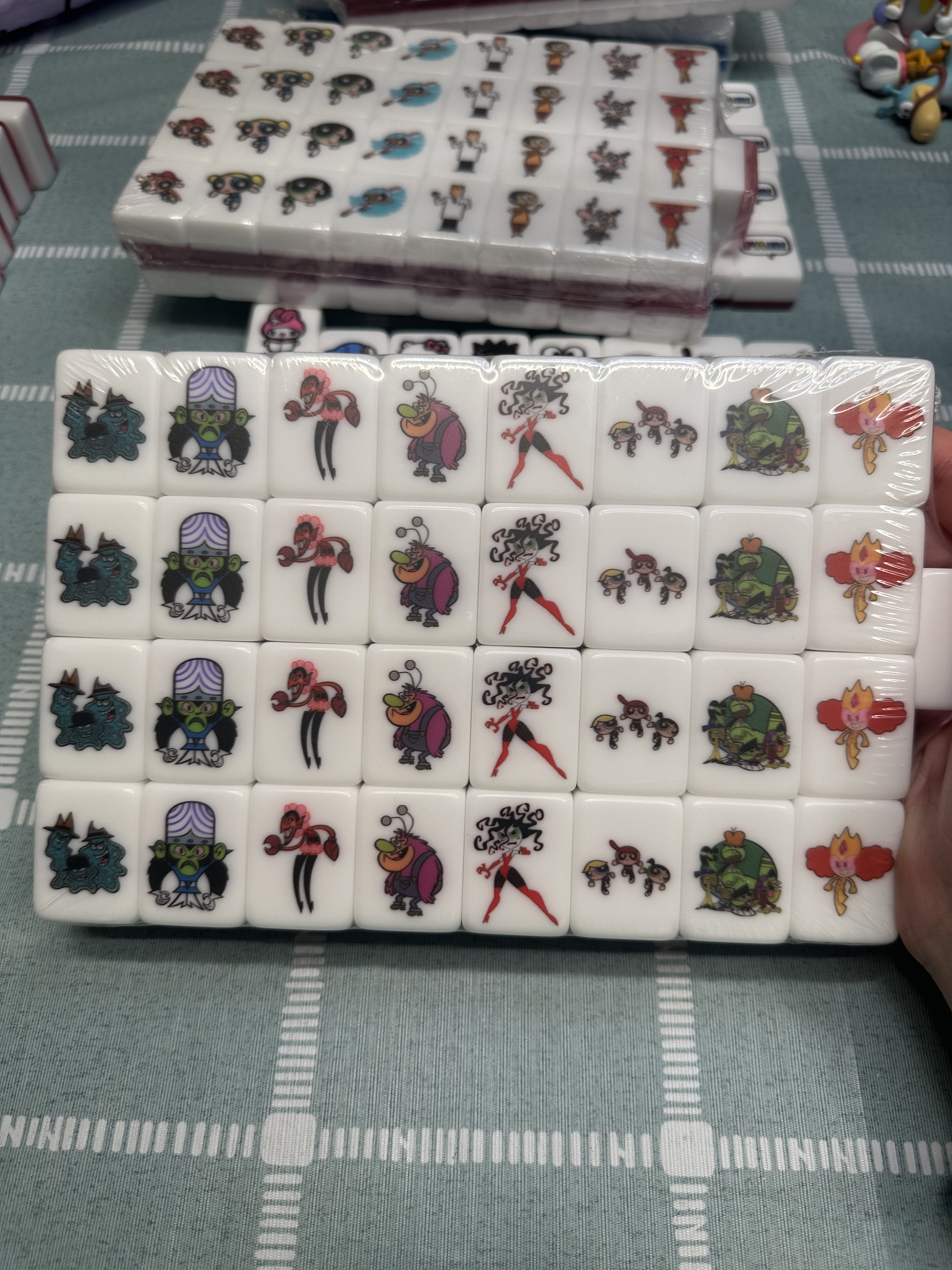 Push Tile Mahjong Tile Game Pink 65 tiles ( Powerpuff Girls - Justice VS Evil ) tiktok new viral trending rummy dominos