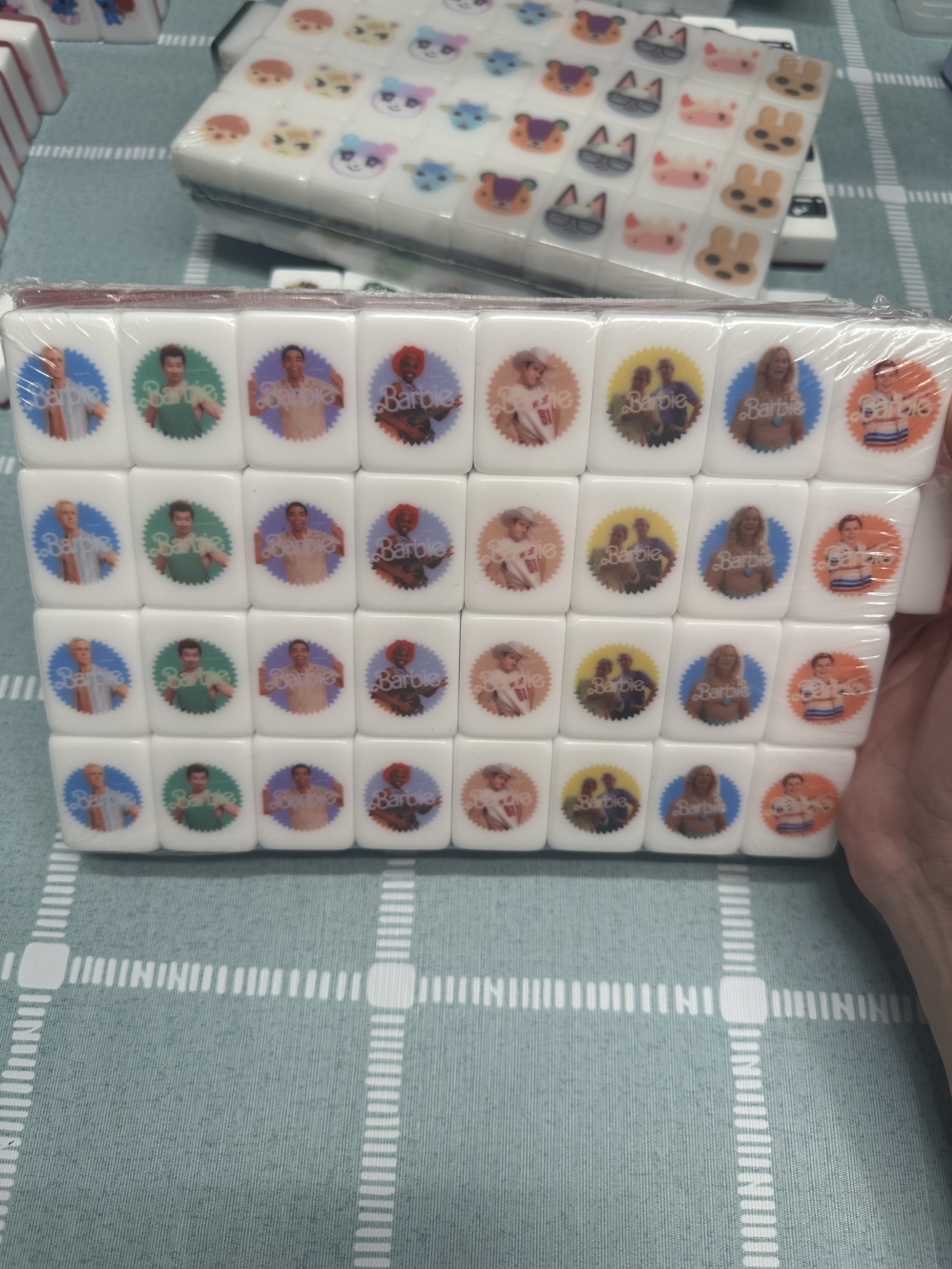 Push Tile Mahjong Tile Game Pink 65 tiles ( Barbie VS Ken ) tiktok new viral trending rummy dominos