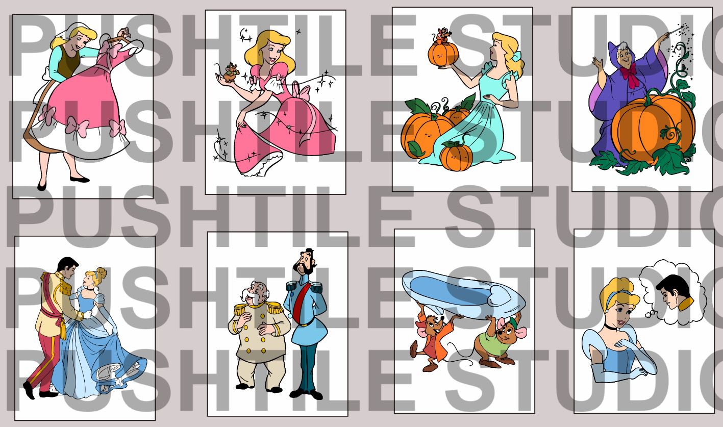  Pre-Release Push Tile Game 2 Player Set（ Cinderella ) 65 Tiles