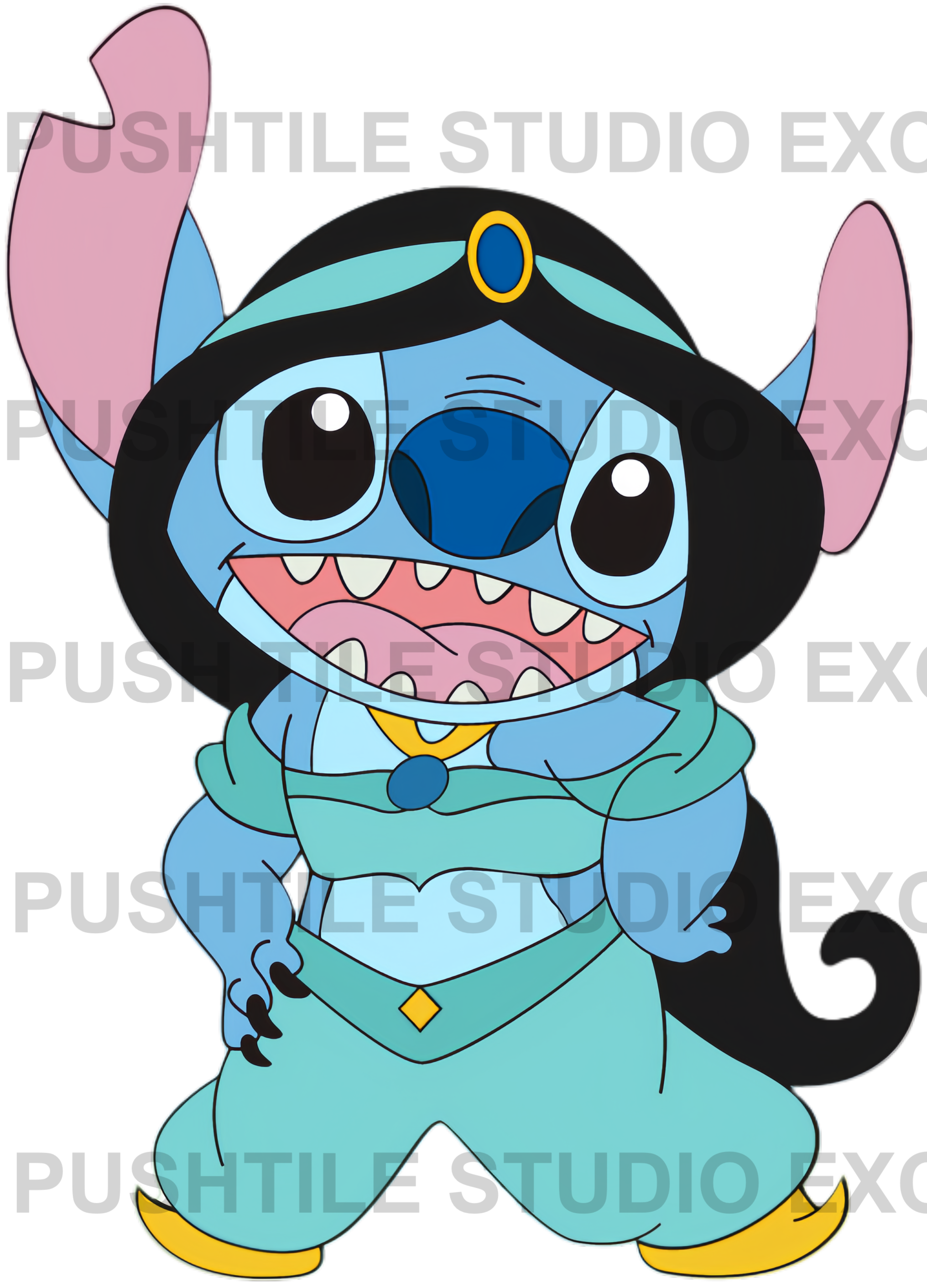 Pre-Release Push Tile Game 2 Player Set（Stitch Cosplay Princess ）65 Tiles