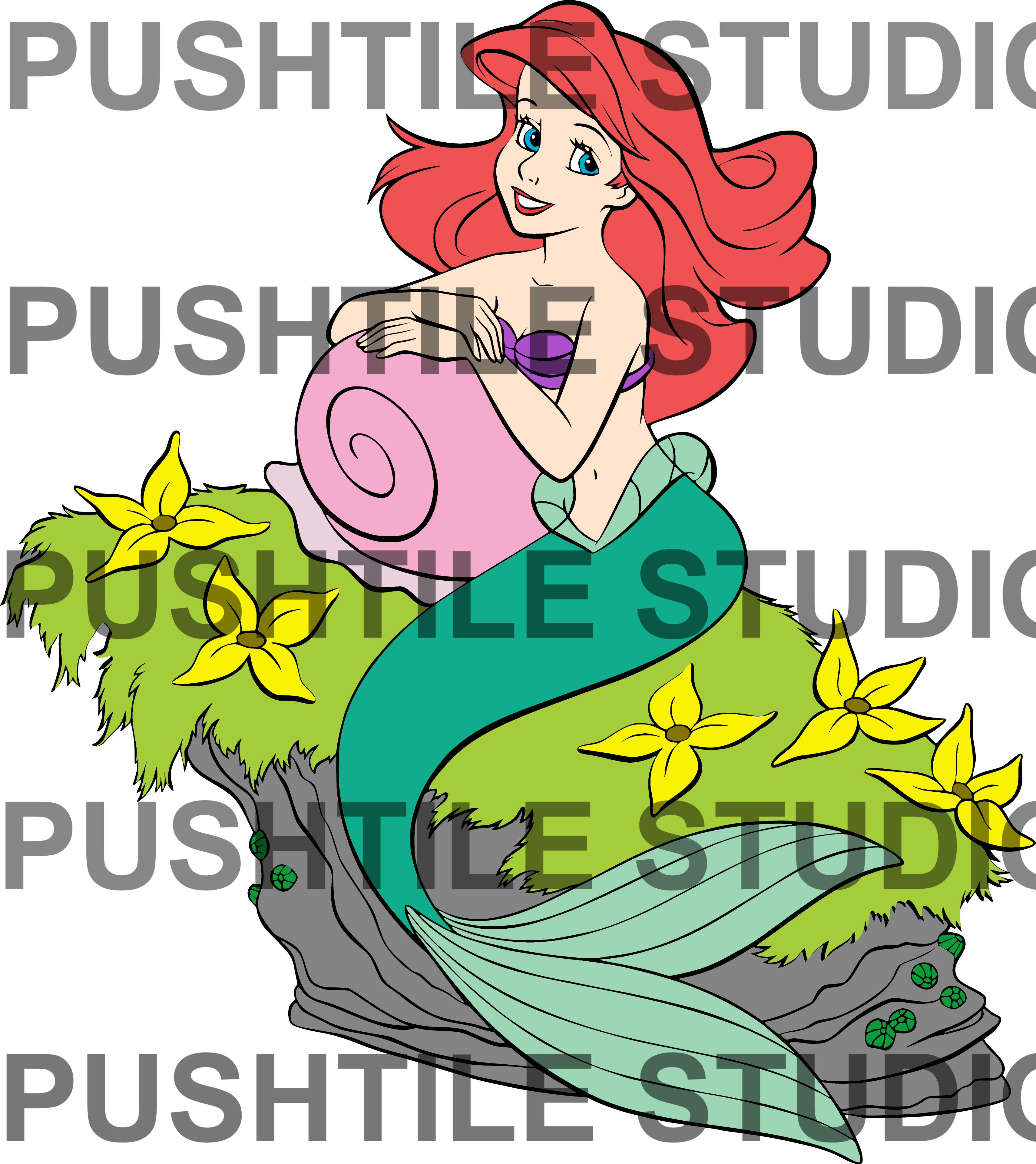 Push Tile Game 2 Player Set（ Little Mermaid  ）65 Tiles