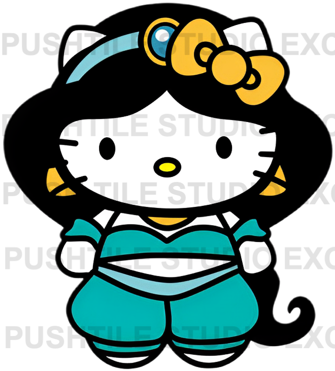 Pre-Release Push Tile Game 2 Player Set（ Sanrio Hello Kitty Cosplay Princess VS Fruits ）65 Tiles