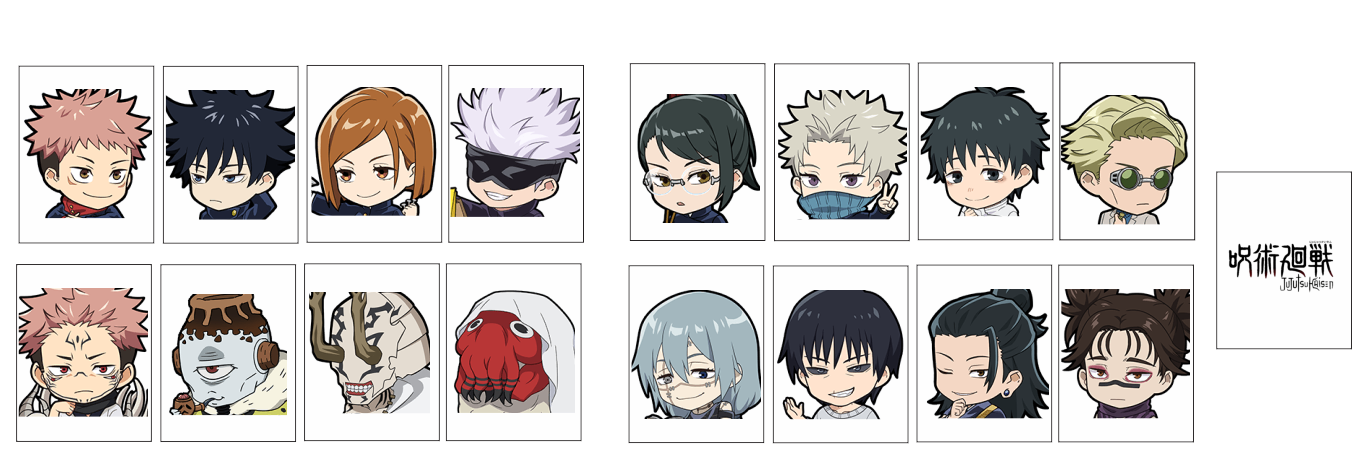 Push Tile Game  2 Player Set（ Jujustu Kaisen ）65 Tiles