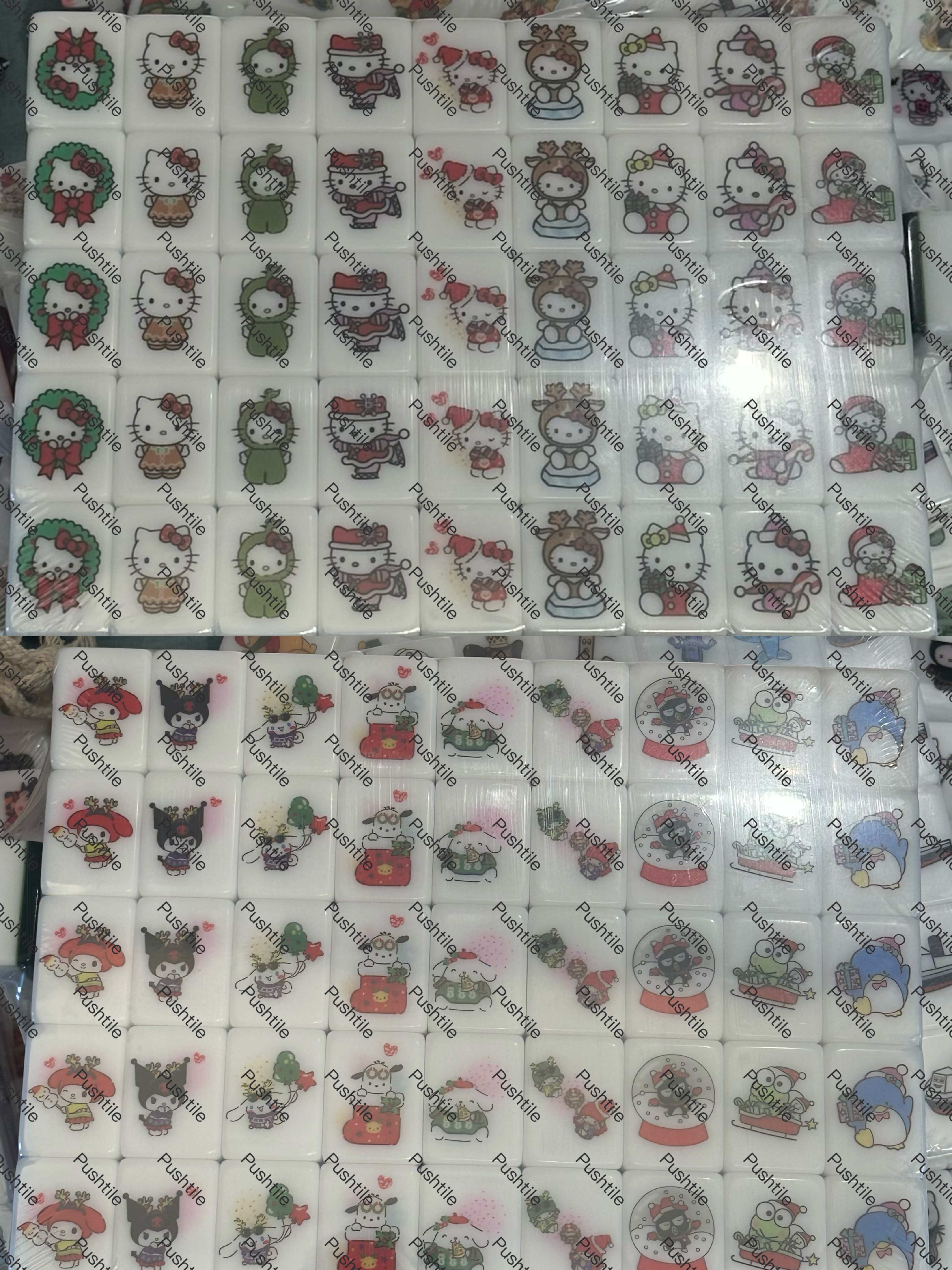 Push Tile Game Deluxe 2 Player Set（ Sanrio Christmas Deluxe ）91 Tiles