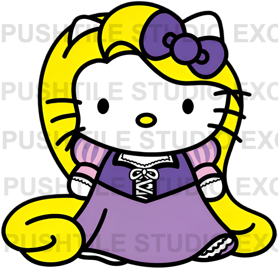 Pre-Release Push Tile Game 2 Player Set（ Sanrio Hello Kitty Cosplay Princess VS Fruits ）65 Tiles