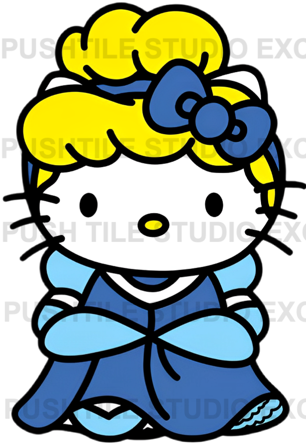 Pre-Release Push Tile Game 2 Player Set（ Sanrio Hello Kitty Cosplay Princess VS Fruits ）65 Tiles