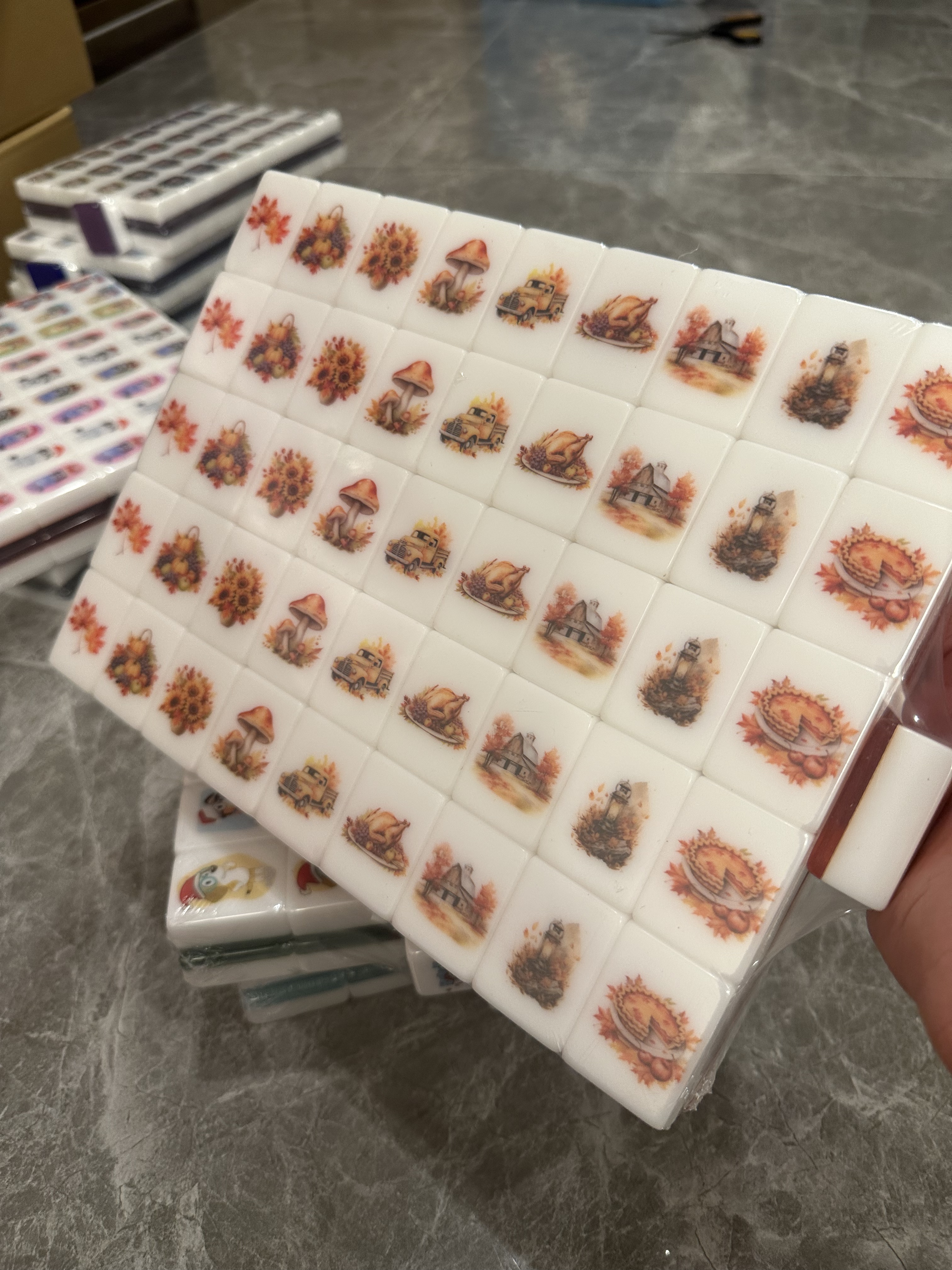 Push Tile Game Deluxe 2 Player Set（ Season Collection - Fall ）91 Tiles