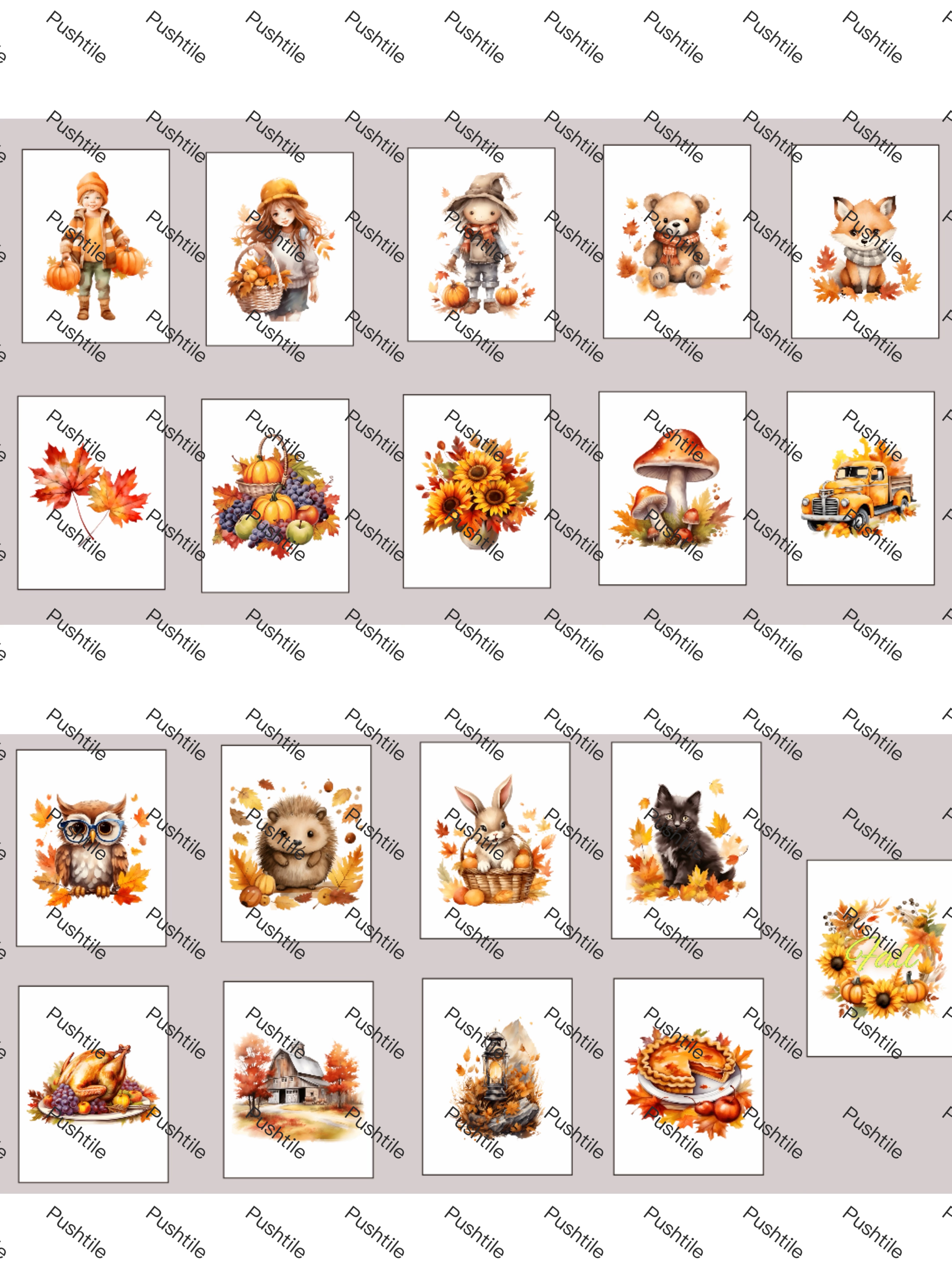 Push Tile Game Deluxe 2 Player Set（ Season Collection - Fall ）91 Tiles