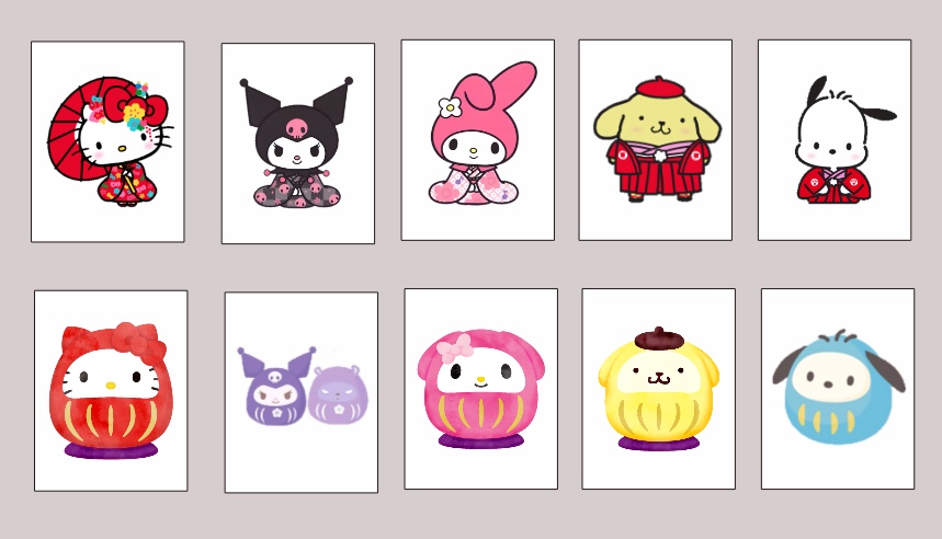 Push Tile Game Deluxe 2 Player Set（ Sanrio 2025 New Year Edition）91 Tiles