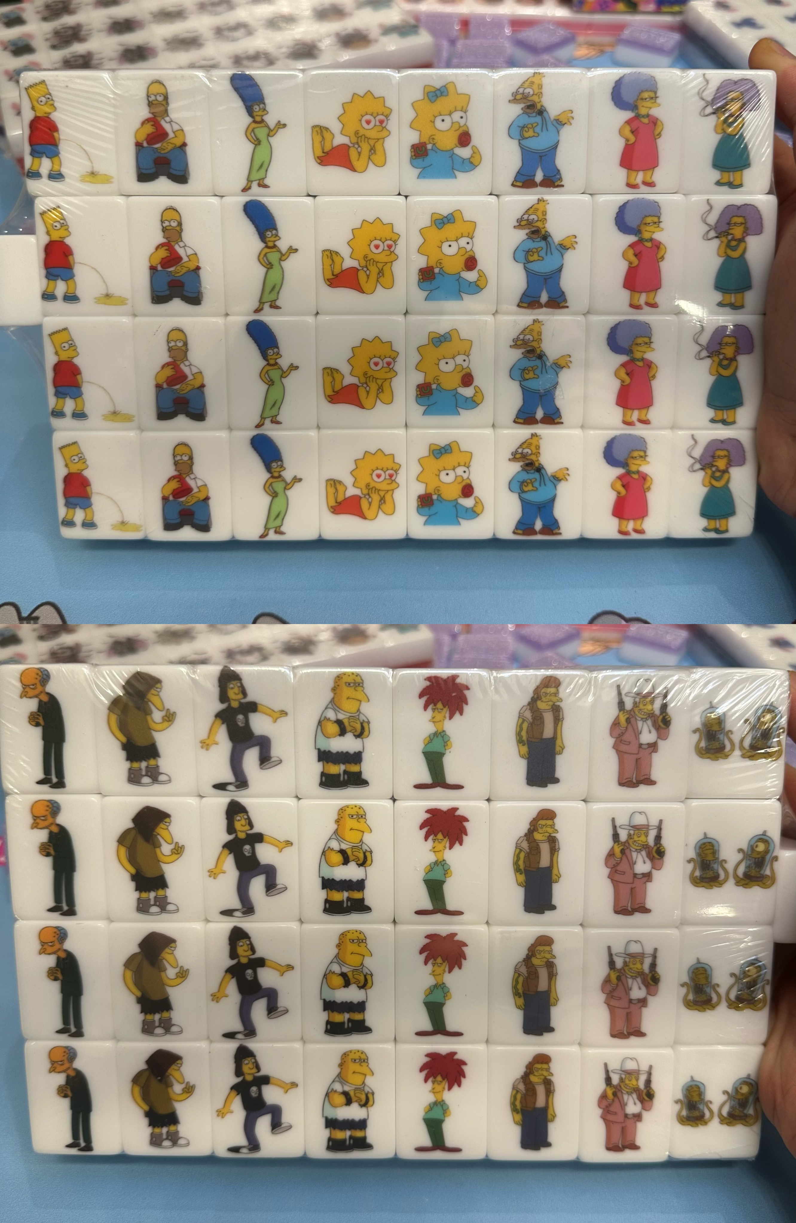 Push Tile Game 2 Player Set（ Simpsons Family VS Antagonists ）65 Tiles