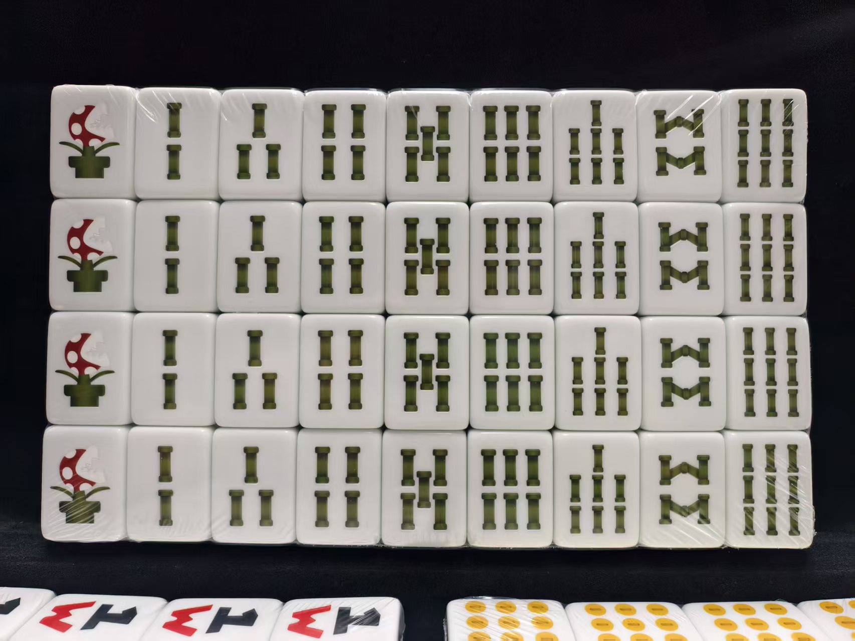 40mm Tradional 144pcs Retro Arcade Mahjong Set 