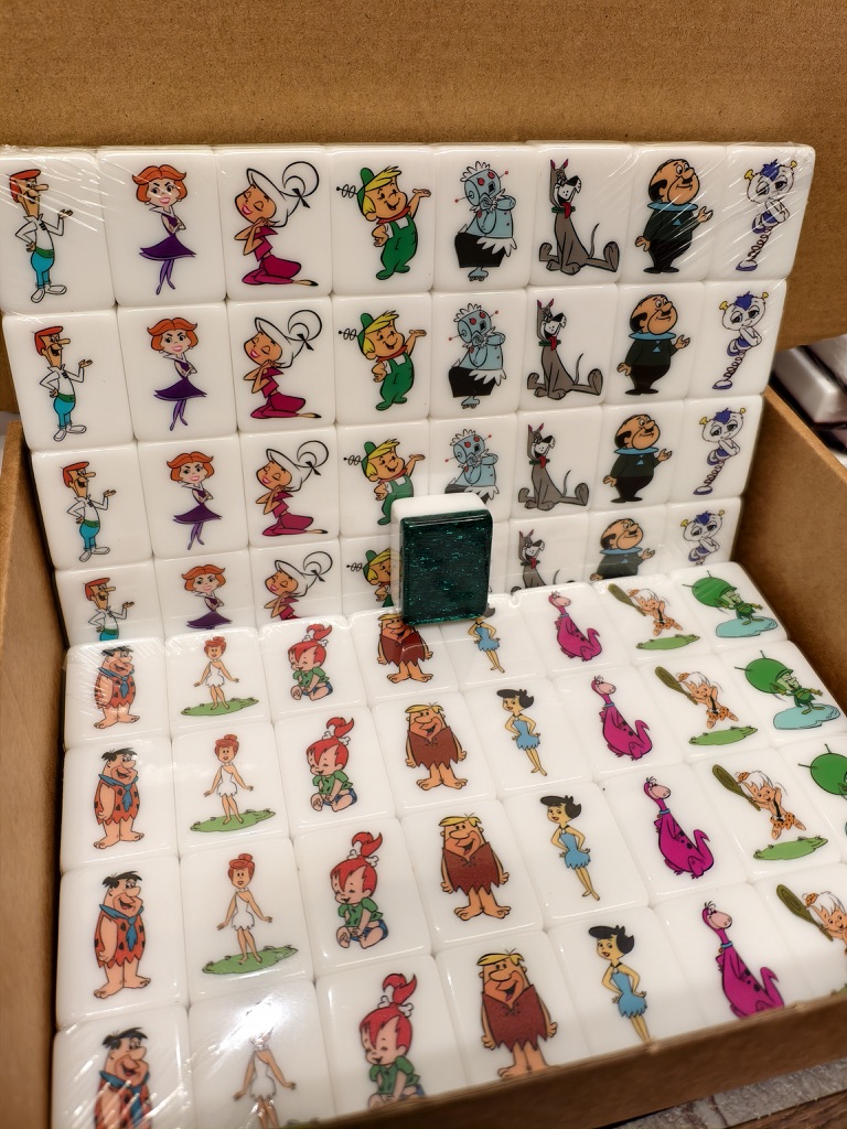 Push Tile Game 2 Player Set（ Flintstone vs The Jetsons）65 Tiles