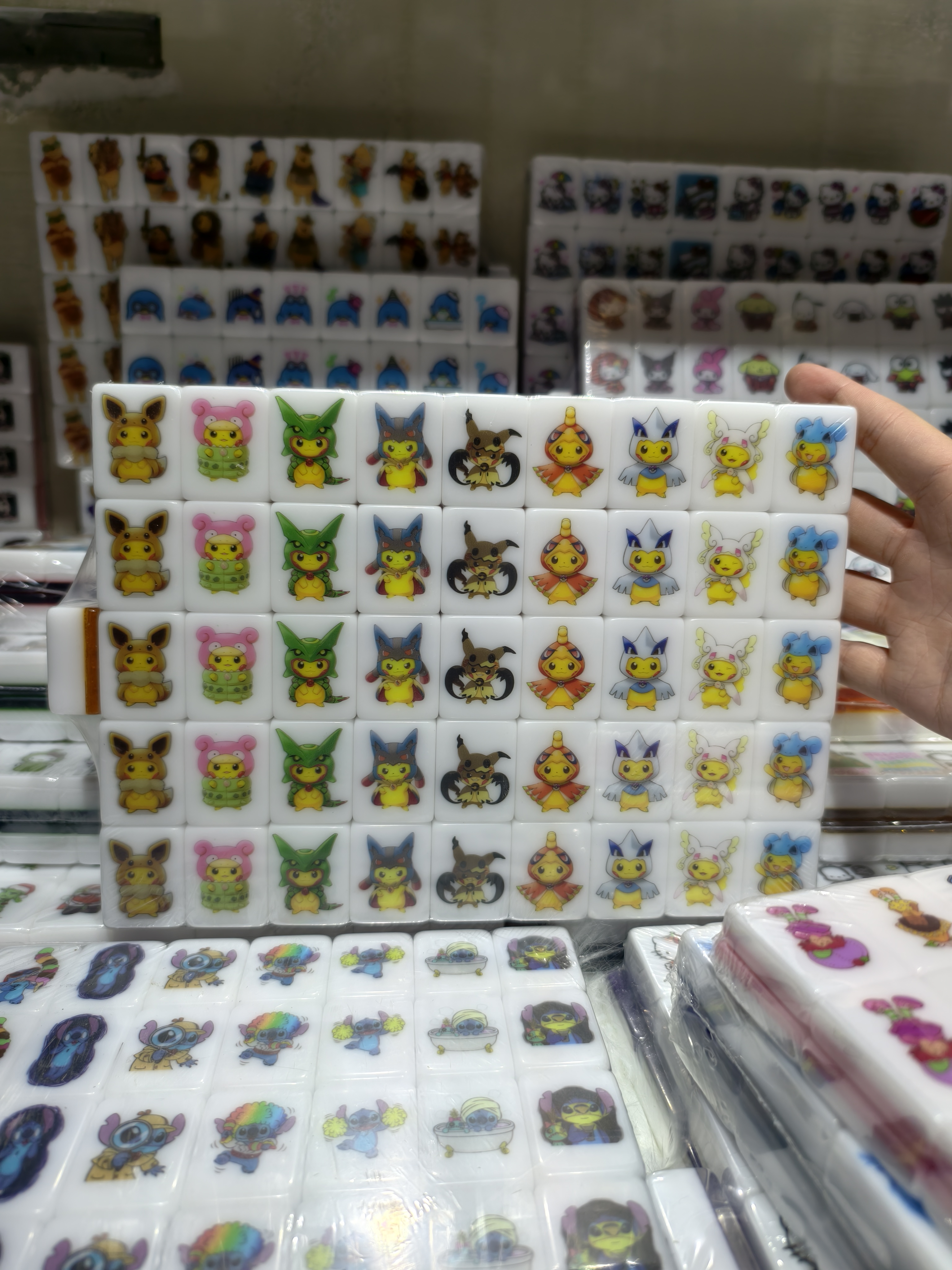 Push Tile Game Deluxe 2 Player Set（ Pokemon cosplay Pikachu VS Eevee ）91 Tiles