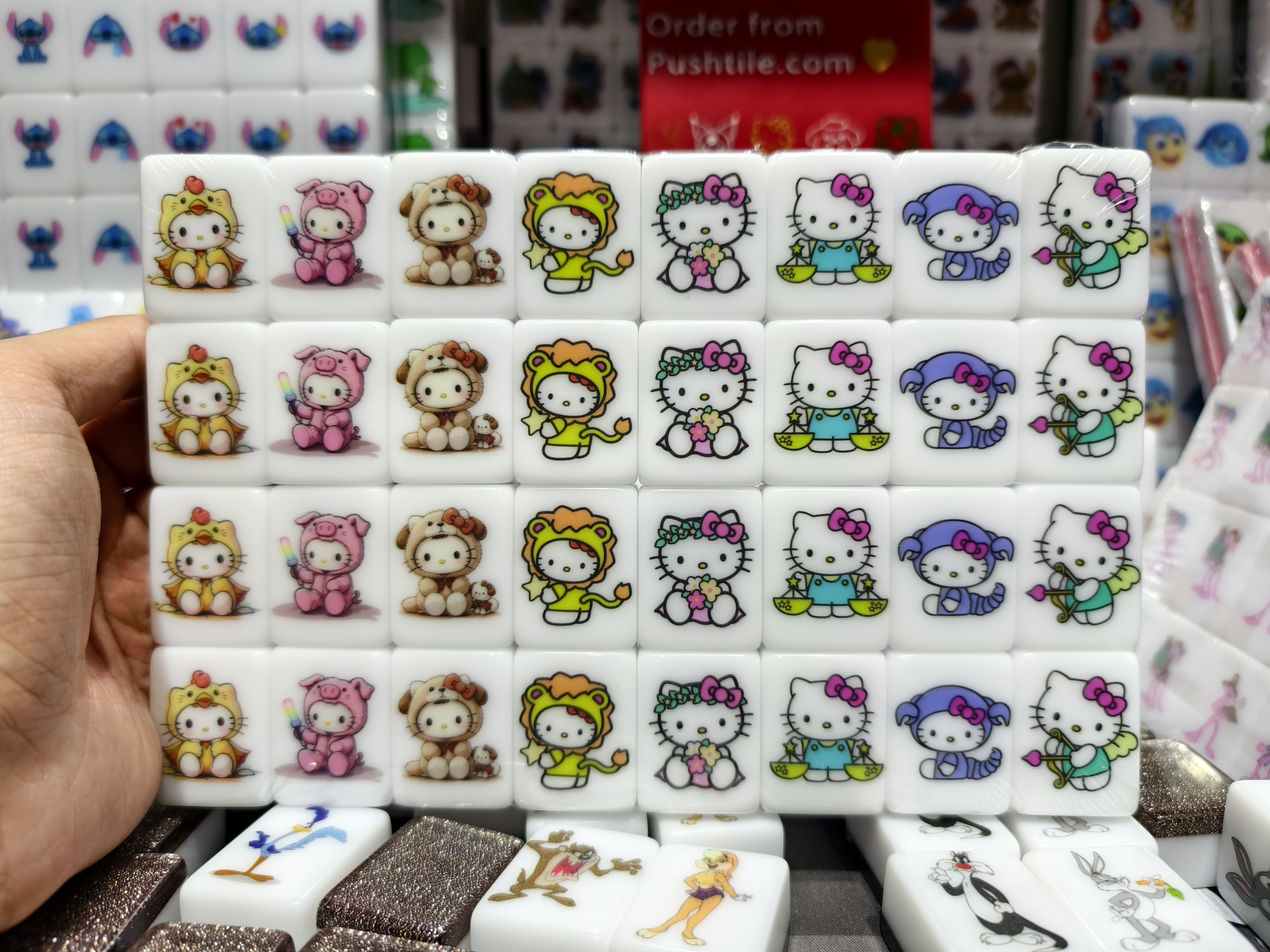 Push Tile Game Deluxe 2 Player Set（ Sanrio - Hello Kitty Astrology VS Chinese Zodiac ）97 Tiles