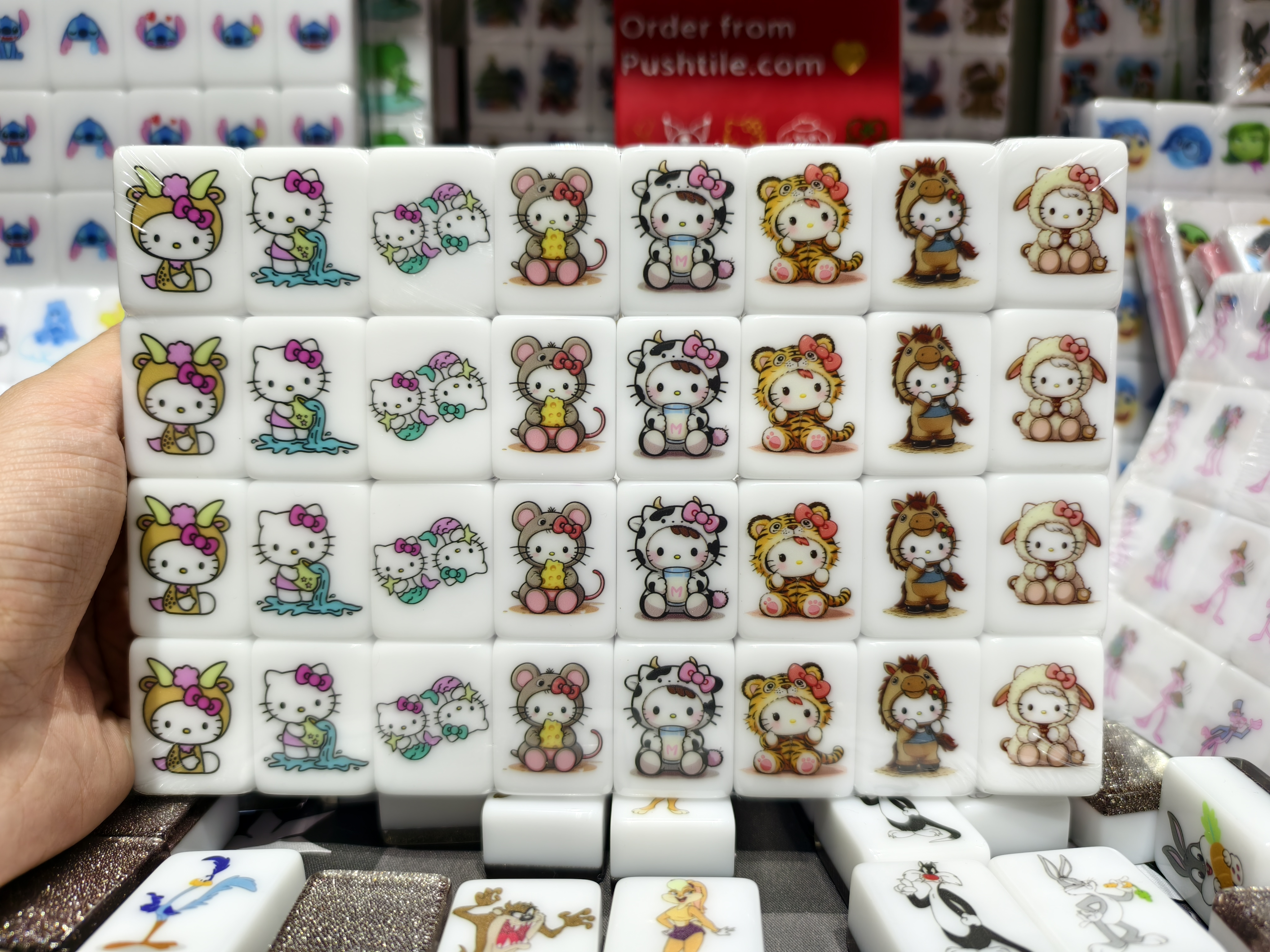 Push Tile Game Deluxe 2 Player Set（ Sanrio - Hello Kitty Astrology VS Chinese Zodiac ）97 Tiles