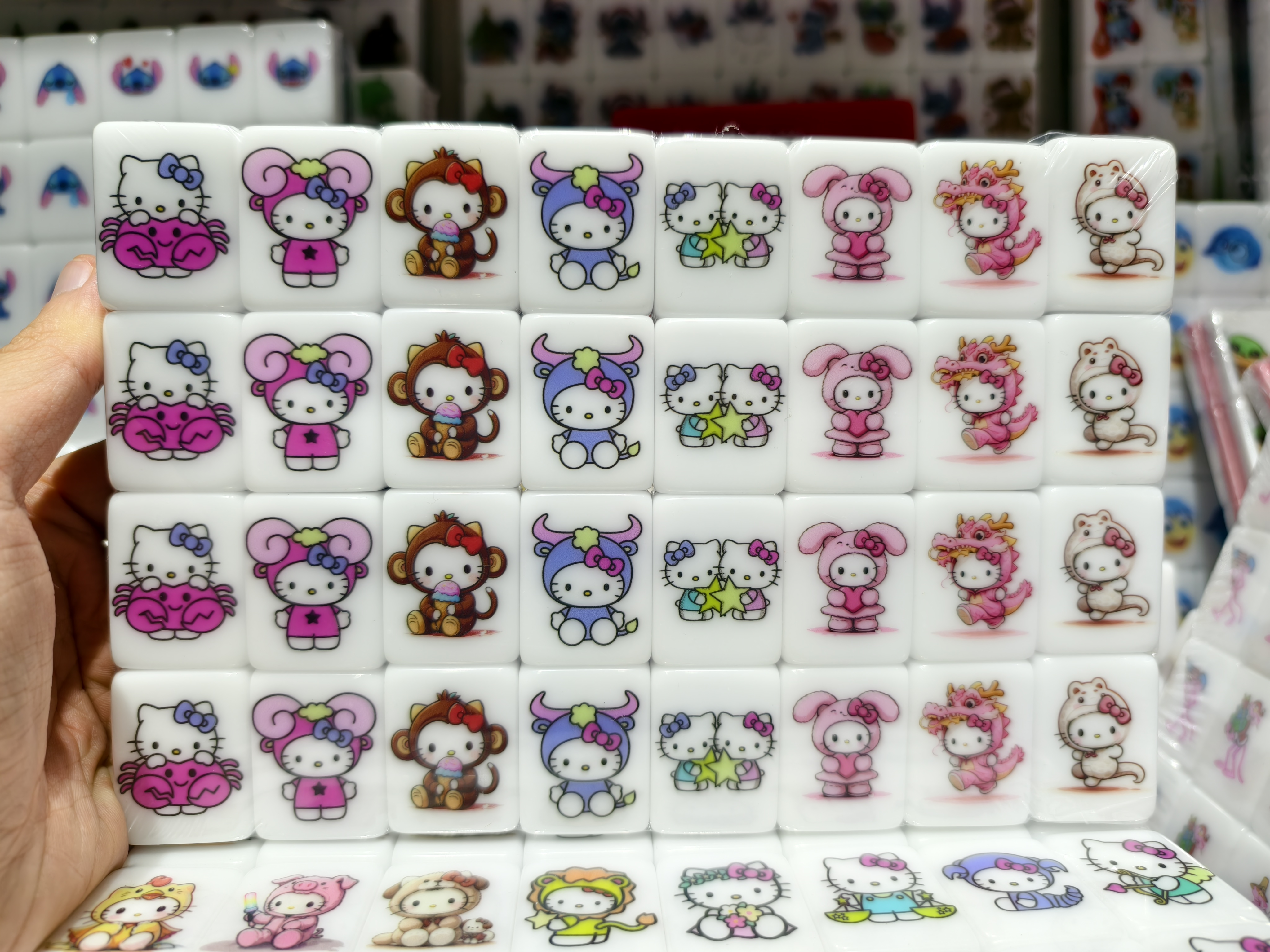 Push Tile Game Deluxe 2 Player Set（ Sanrio - Hello Kitty Astrology VS Chinese Zodiac ）97 Tiles