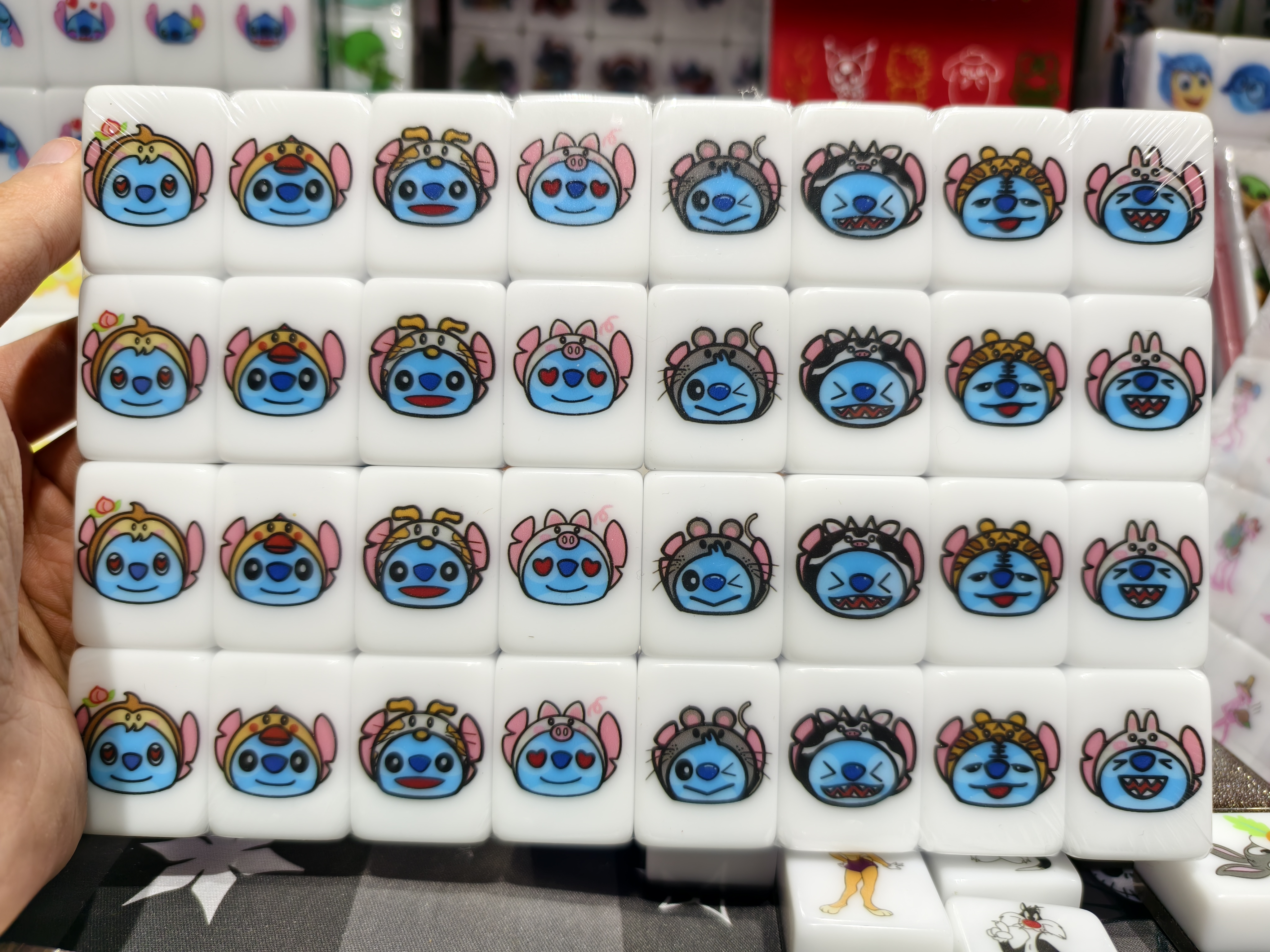 Push Tile Game Deluxe 2 Player Set（ Stitch  Astrology VS Chinese Zodiac ）97 Tiles