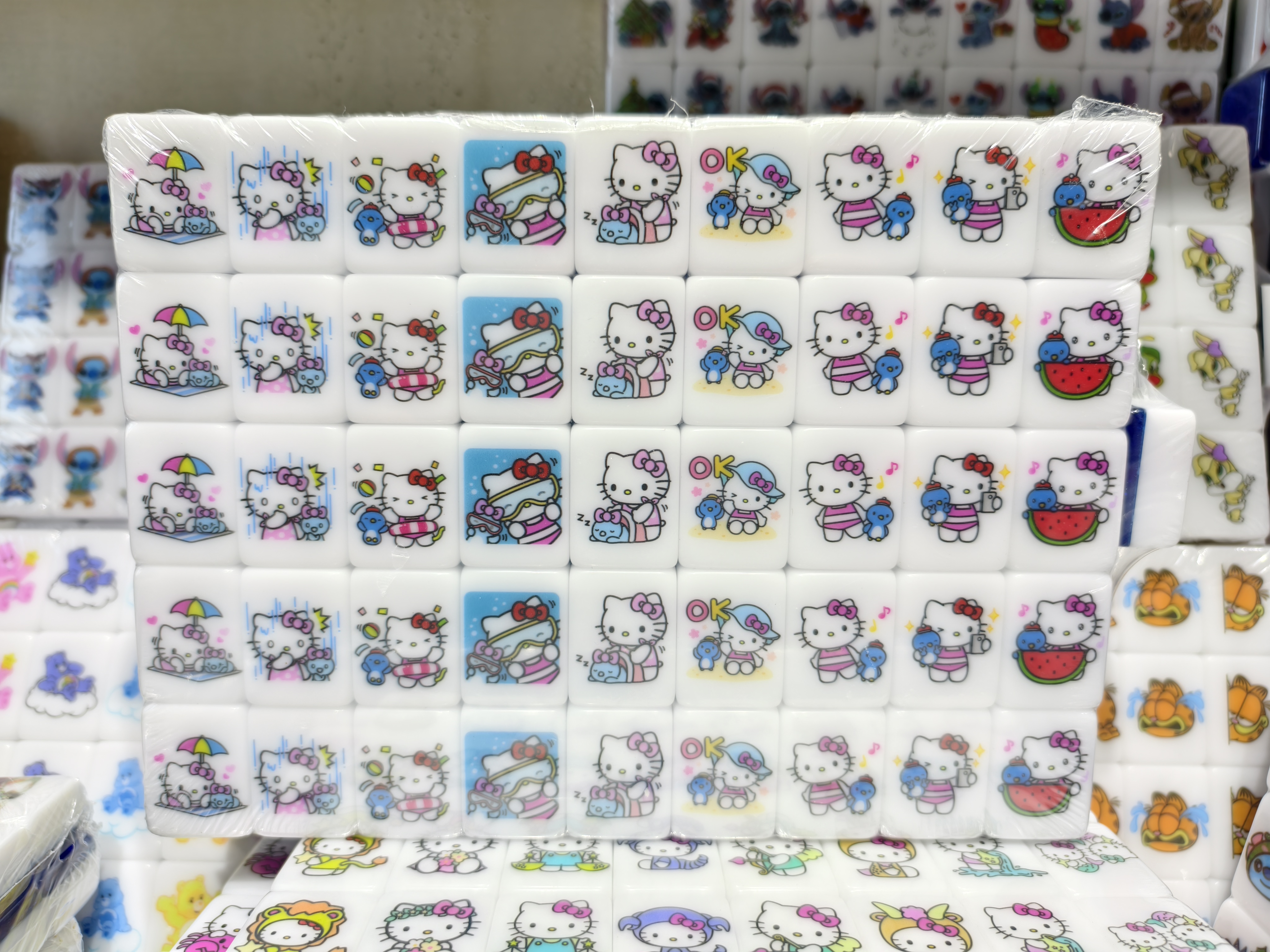 Push Tile Game Deluxe 2 Player Set（ Sanrio Beach Girl Hello Kitty Deluxe ）91 Tiles