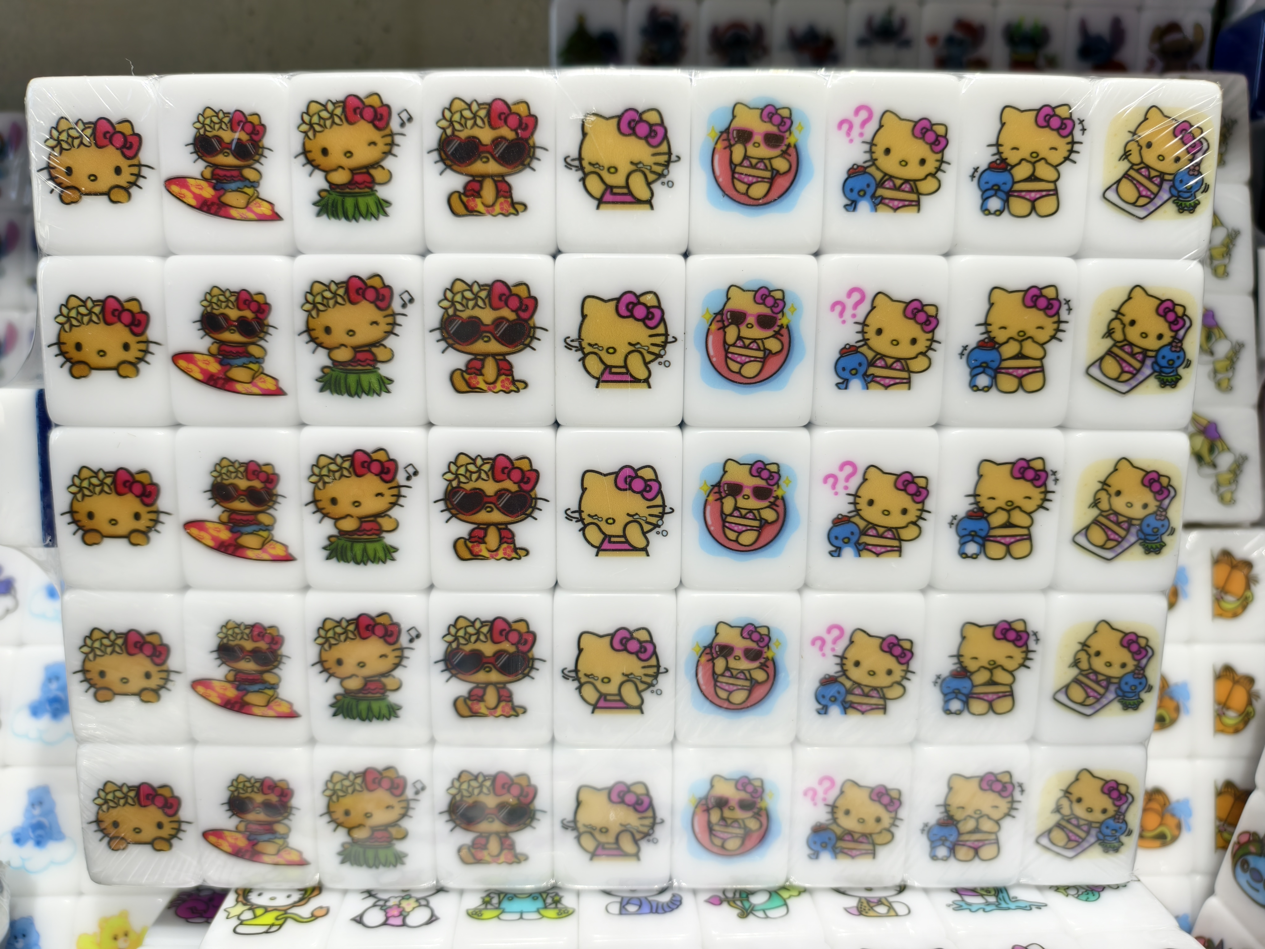 Push Tile Game Deluxe 2 Player Set（ Sanrio Beach Girl Hello Kitty Deluxe ）91 Tiles