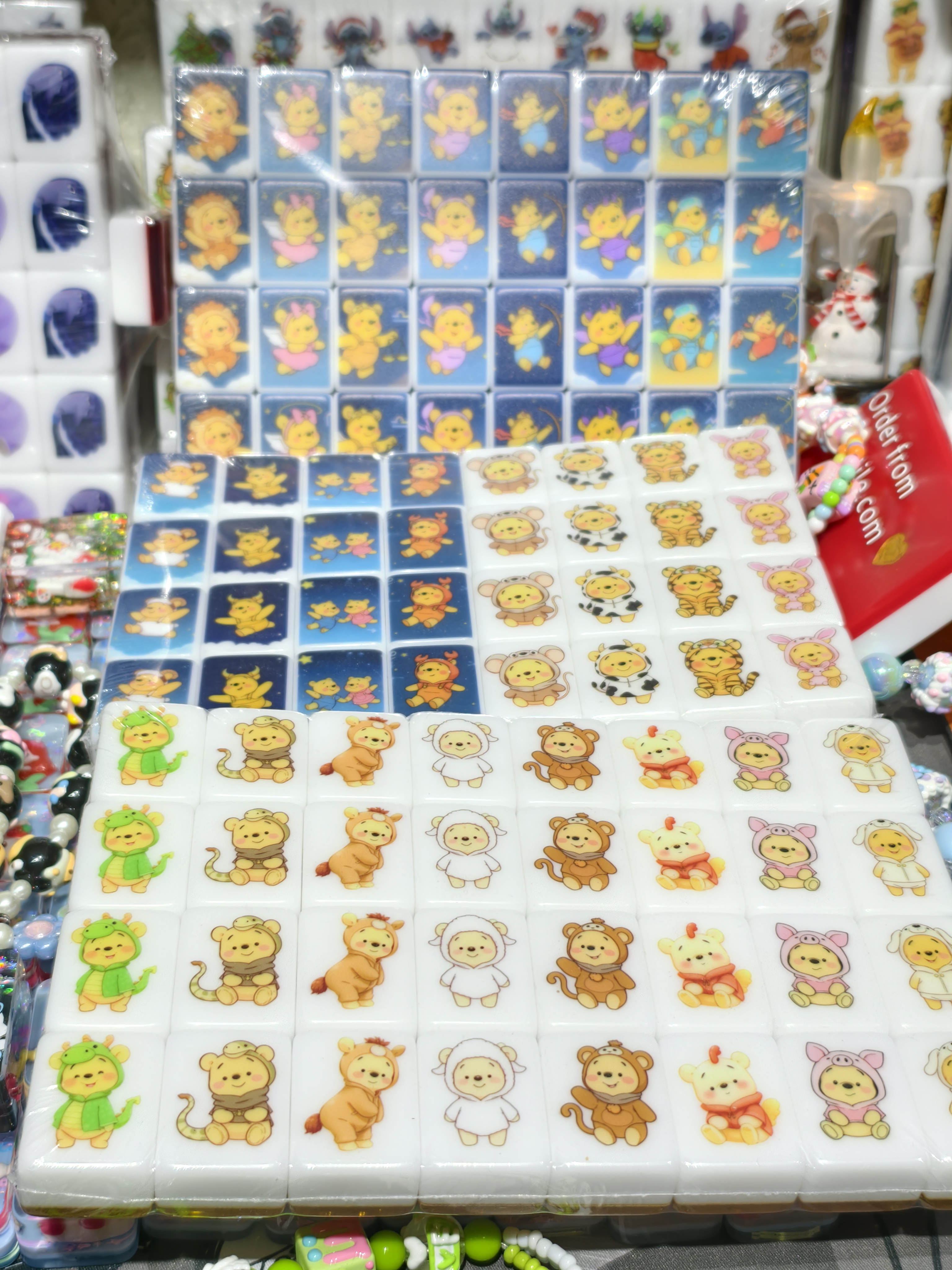 Push Tile Game Deluxe 2 Player Set（ Winnie the Pooh Astrology VS Chinese Zodiac ）97 Tiles
