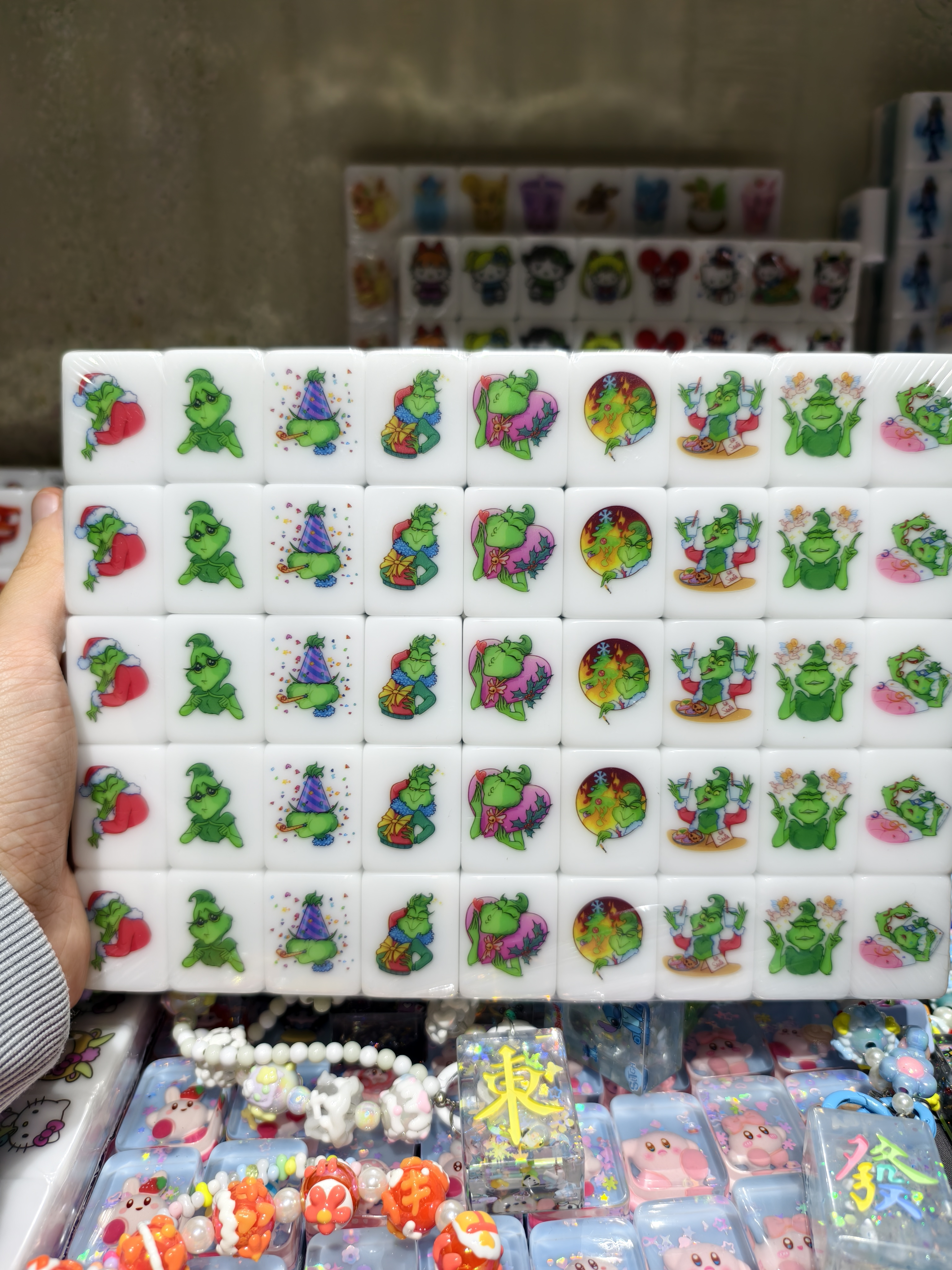 Push Tile Game Deluxe 2 Player Set（ The Grinch ）91 Tiles