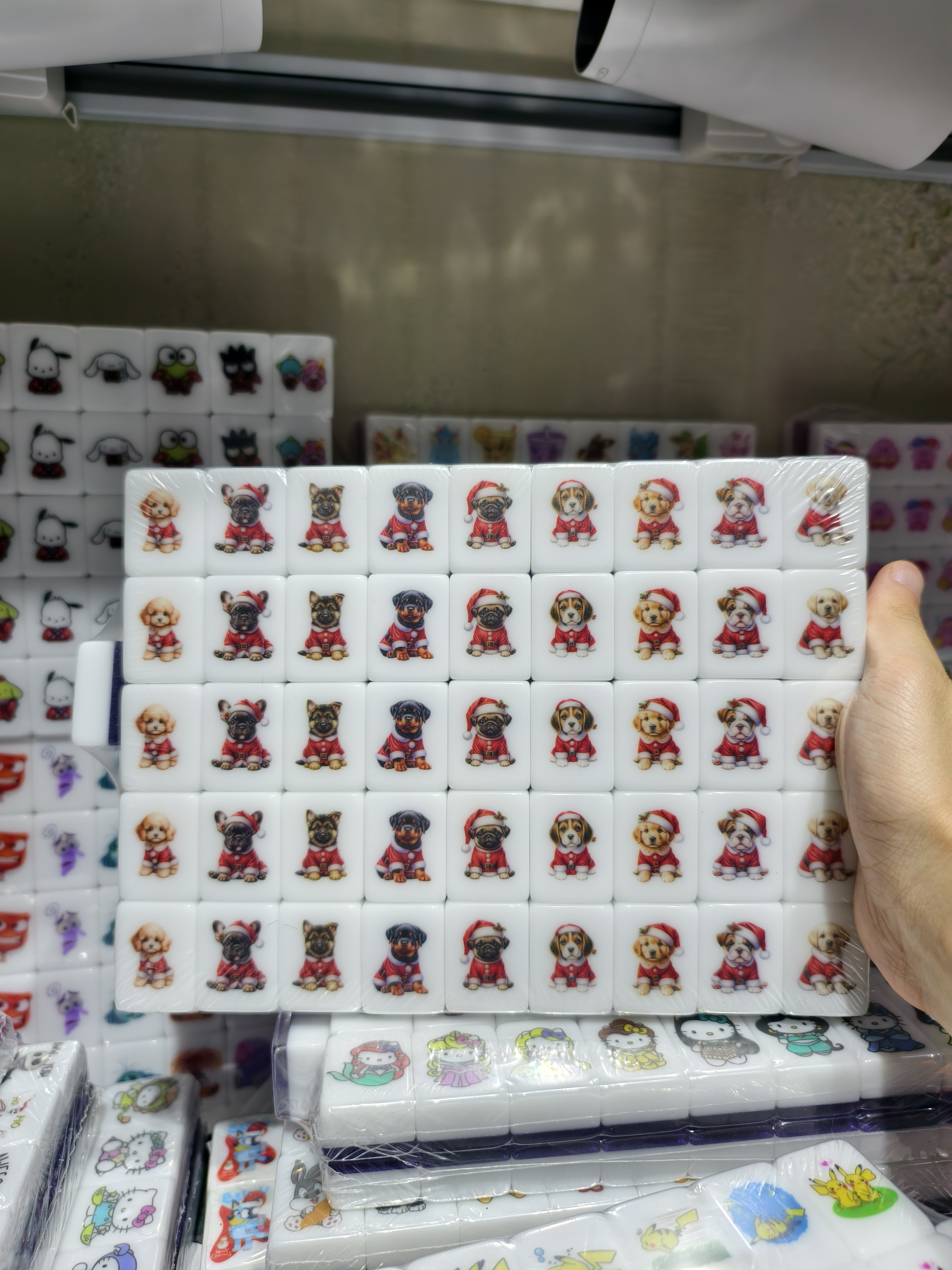 Push Tile Game Deluxe 2 Player Set（ Christmas Cats VS Dogs ）91 Tiles