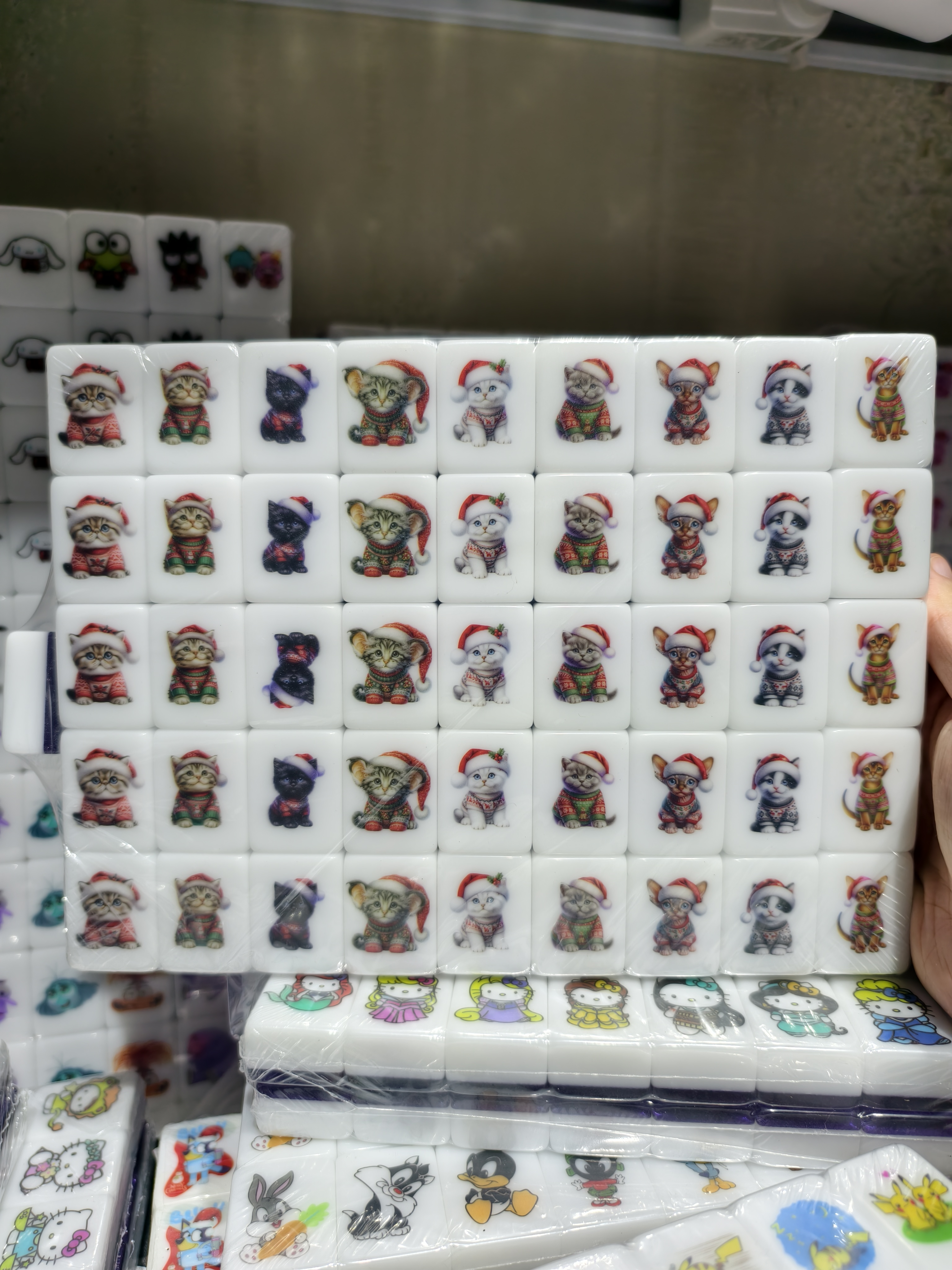 Push Tile Game Deluxe 2 Player Set（ Christmas Cats VS Dogs ）91 Tiles