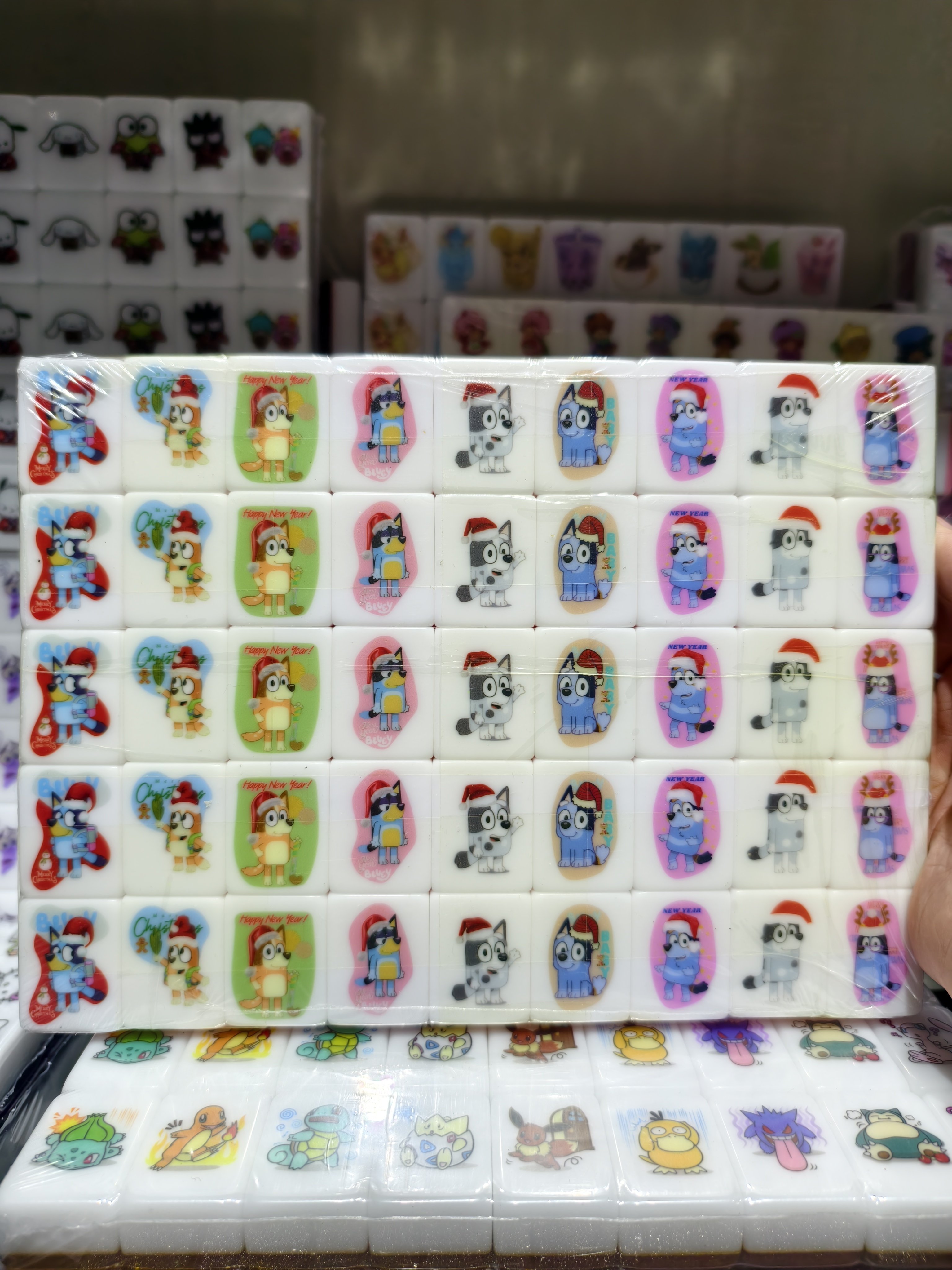 Push Tile Game Deluxe 2 Player Set（ Bluey Christmas ）91 Tiles