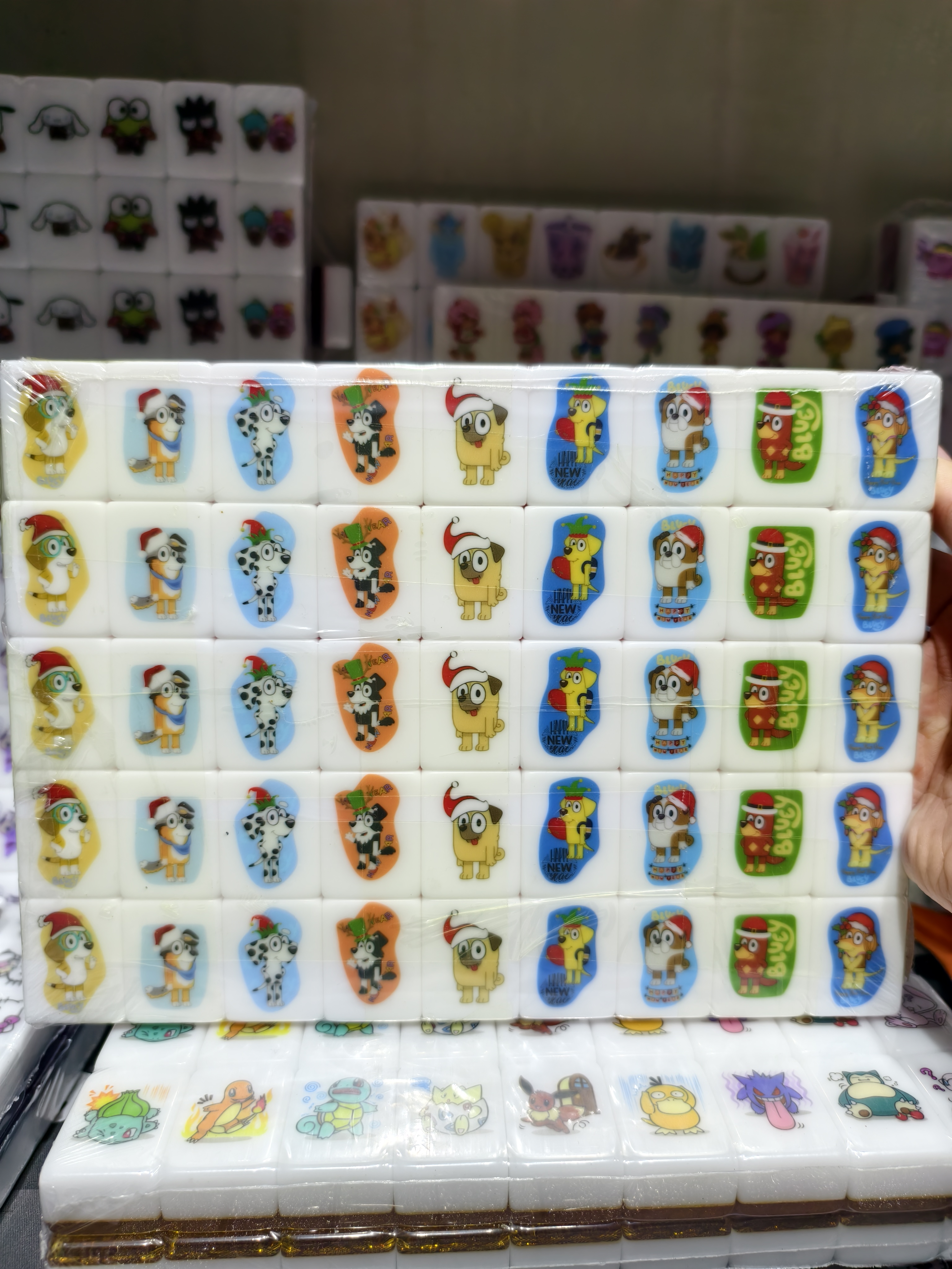 Push Tile Game Deluxe 2 Player Set（ Bluey Christmas ）91 Tiles