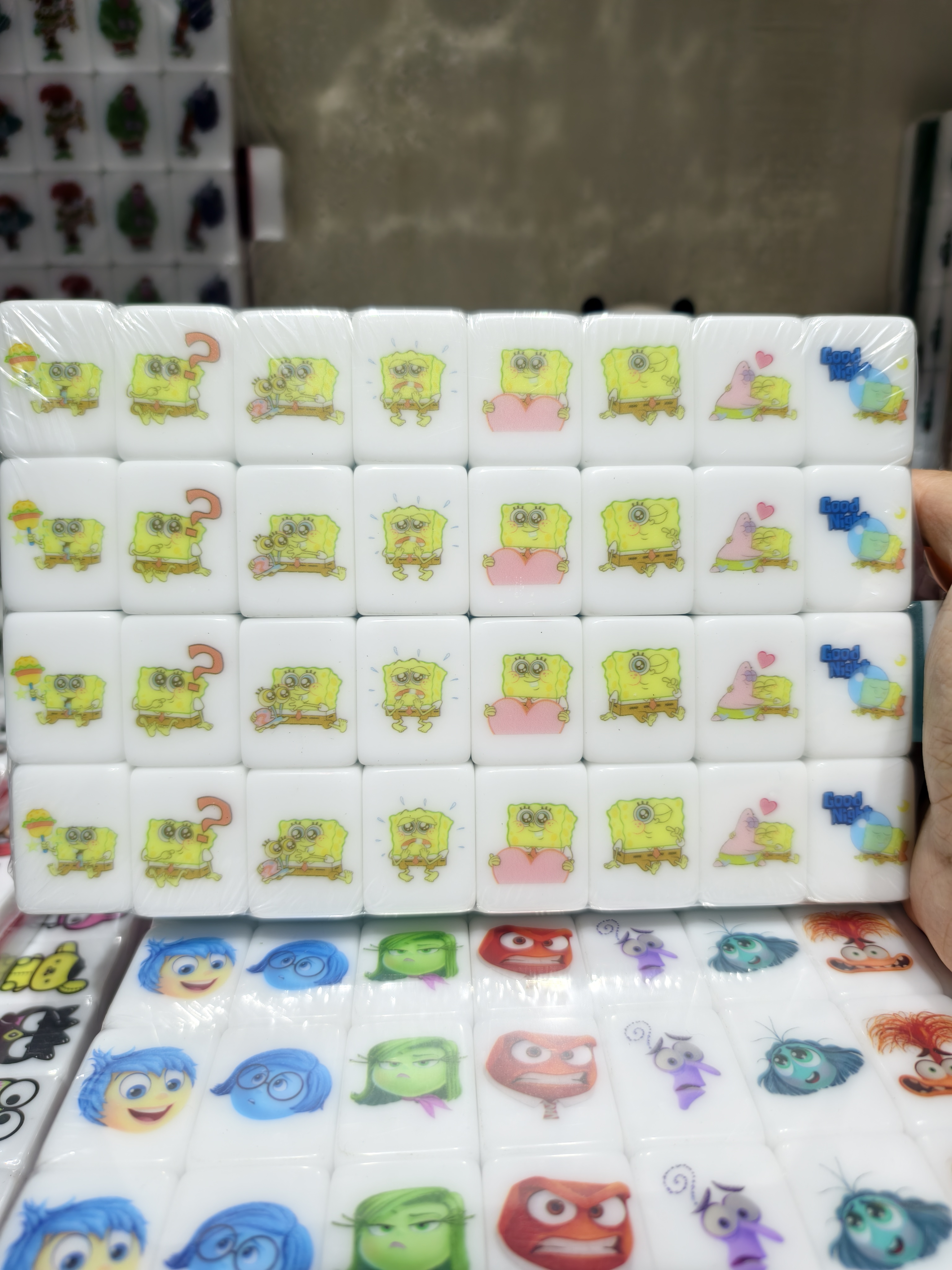 Push Tile Game Deluxe 2 Player Set（ New Sponge Bob ）65 Tiles