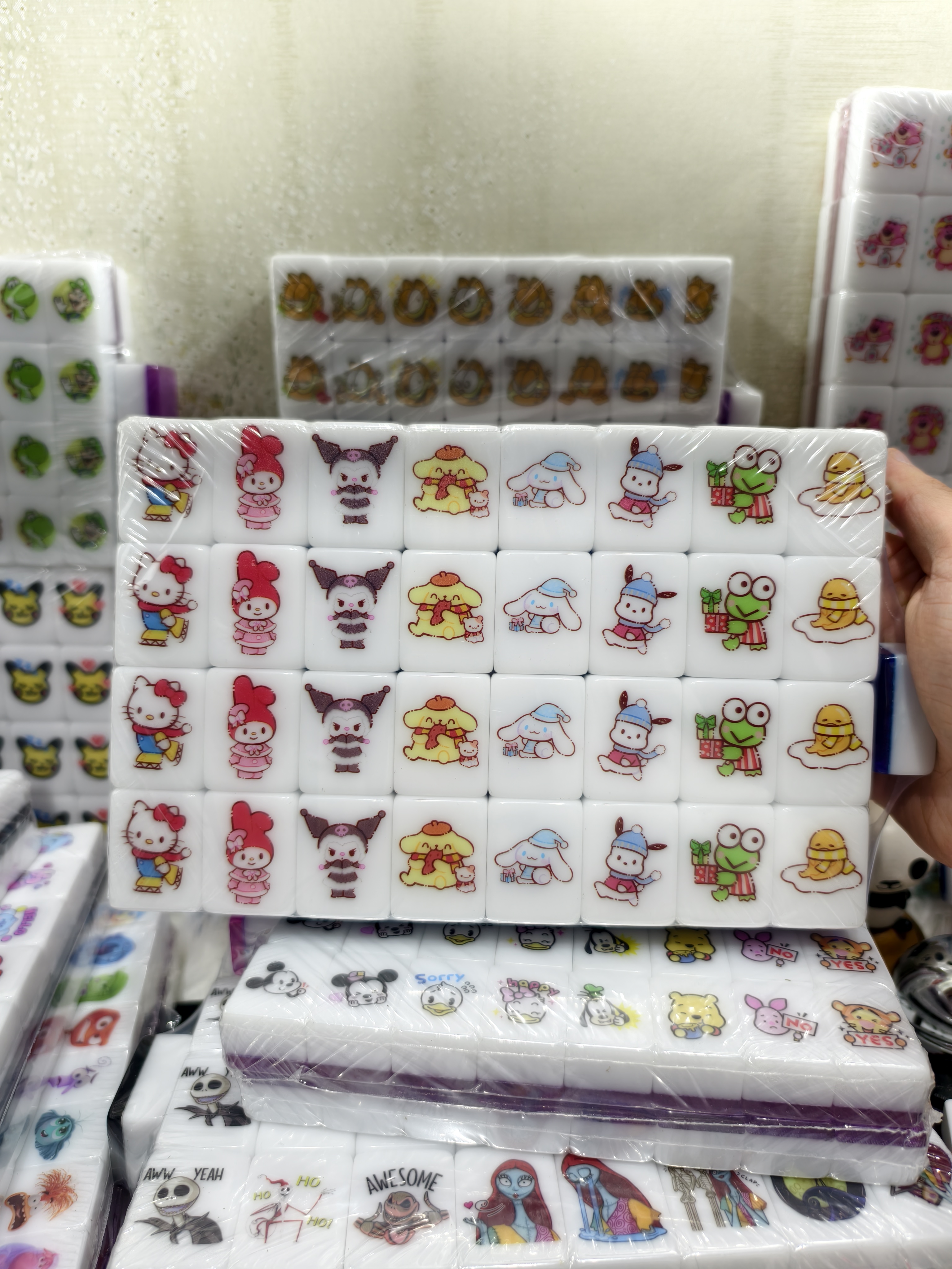 Push Tile Game 2 Player Set（ Sanrio - Snow Season VS Pool Party ）65 Tiles