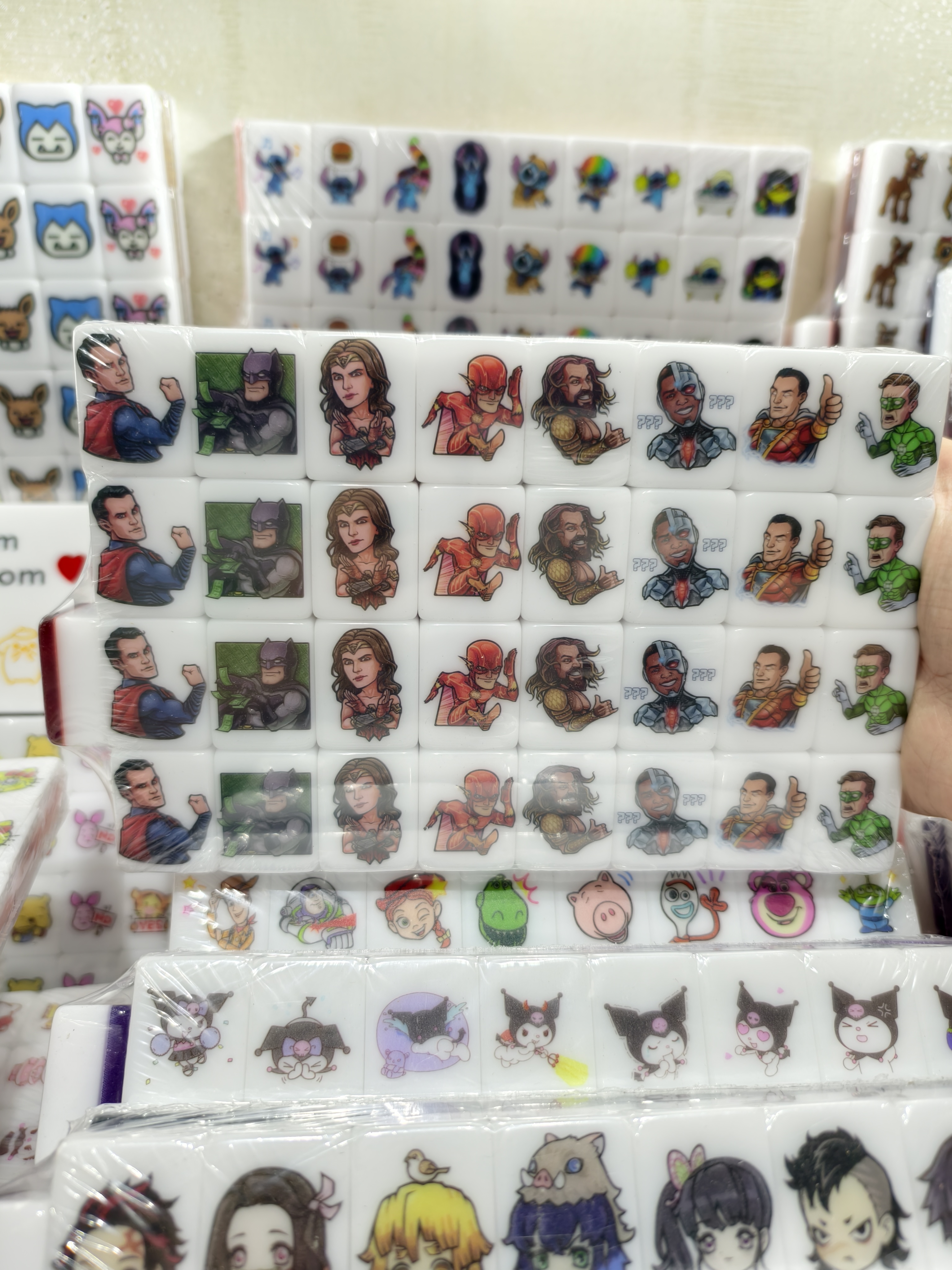 Push Tile Game 2 Player Set（ DC Superhero VS Villains）65 Tiles