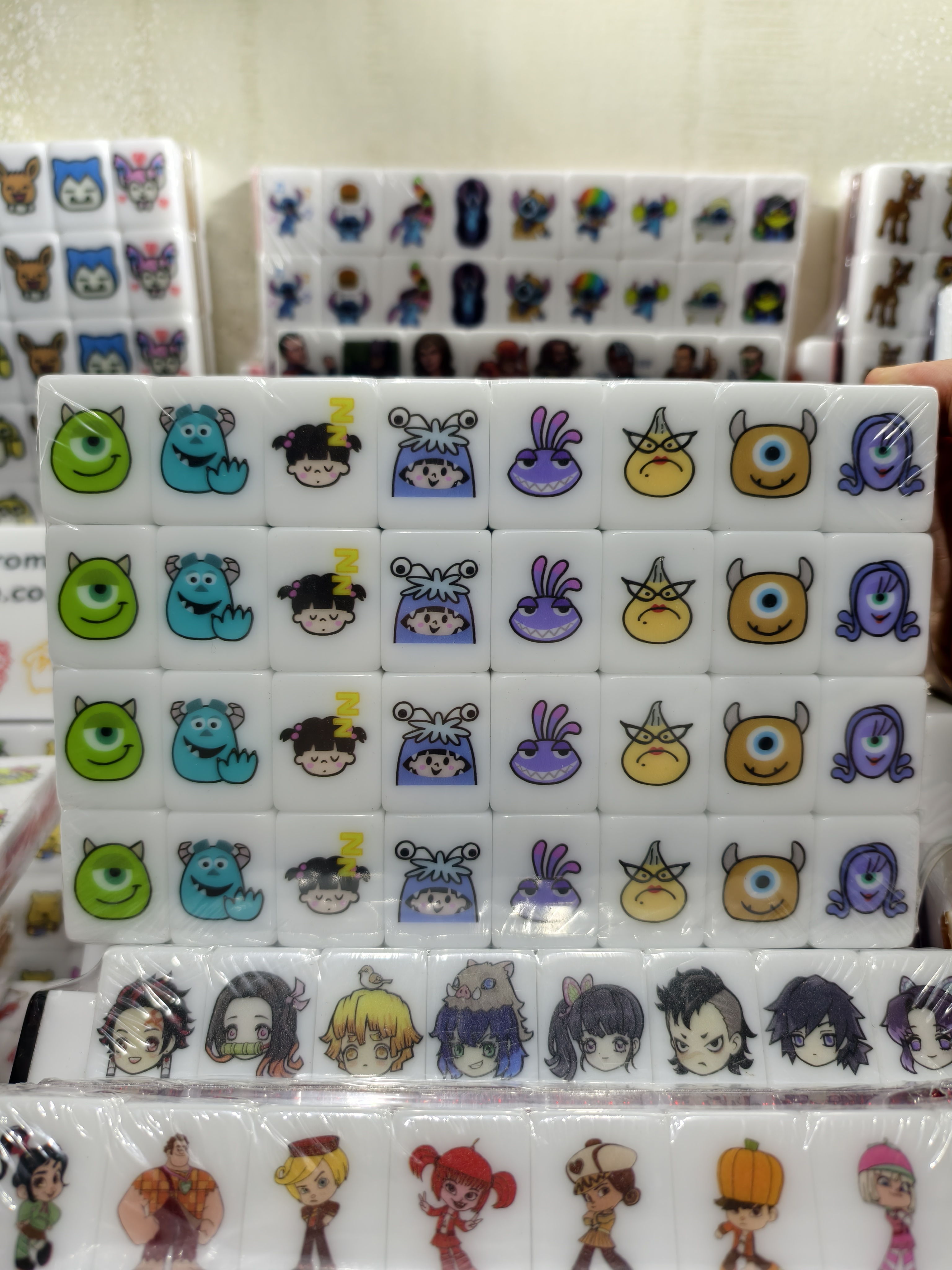 Push Tile Game  2 Player Set（ New Toy Story VS Monster Inc ）65 Tiles