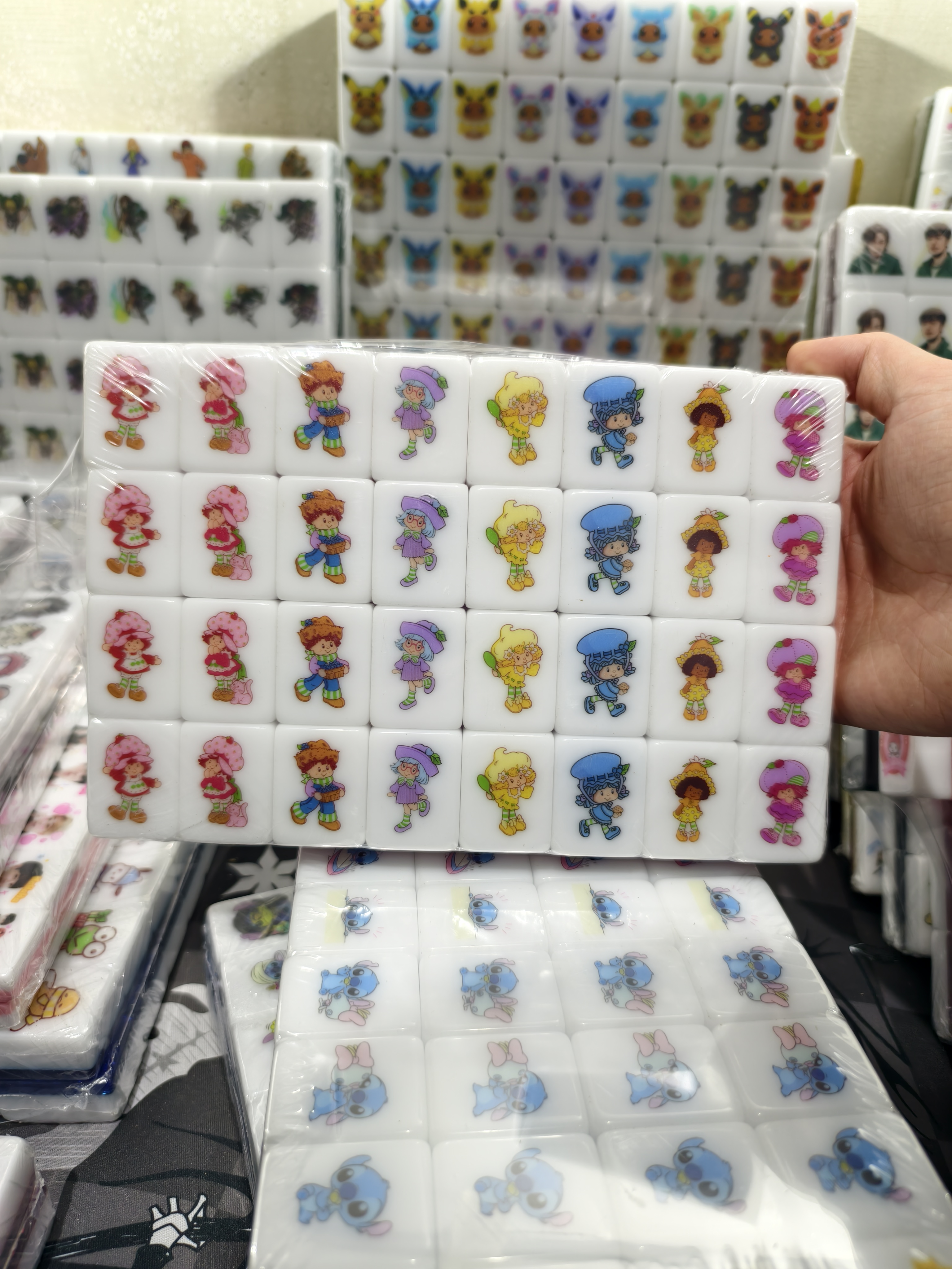 Push Tile Game 2 Player Set（ Strawberry Shortcake VS Rainbowbrite ）65 Tiles