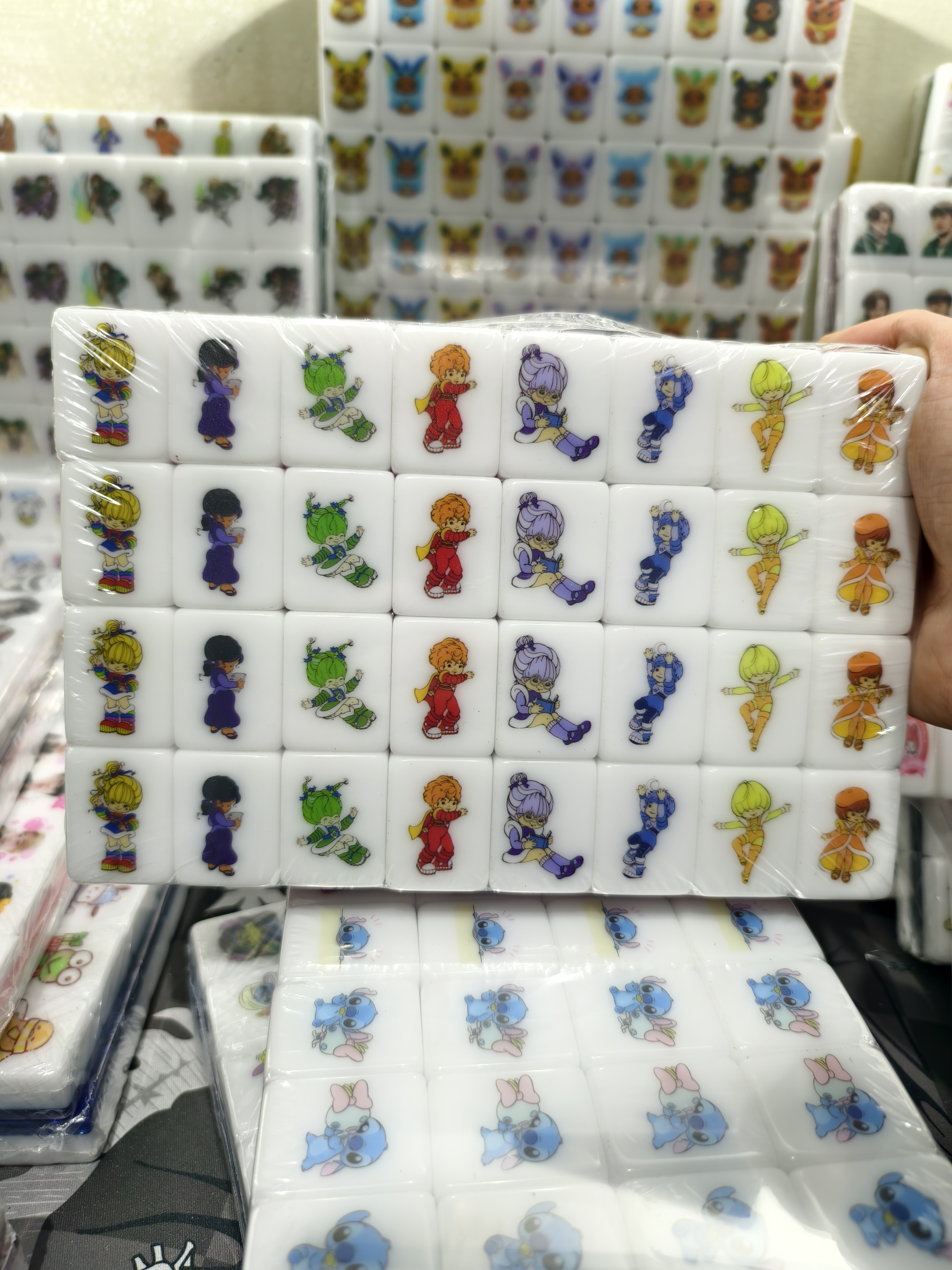 Push Tile Game 2 Player Set（ Strawberry Shortcake VS Rainbowbrite ）65 Tiles