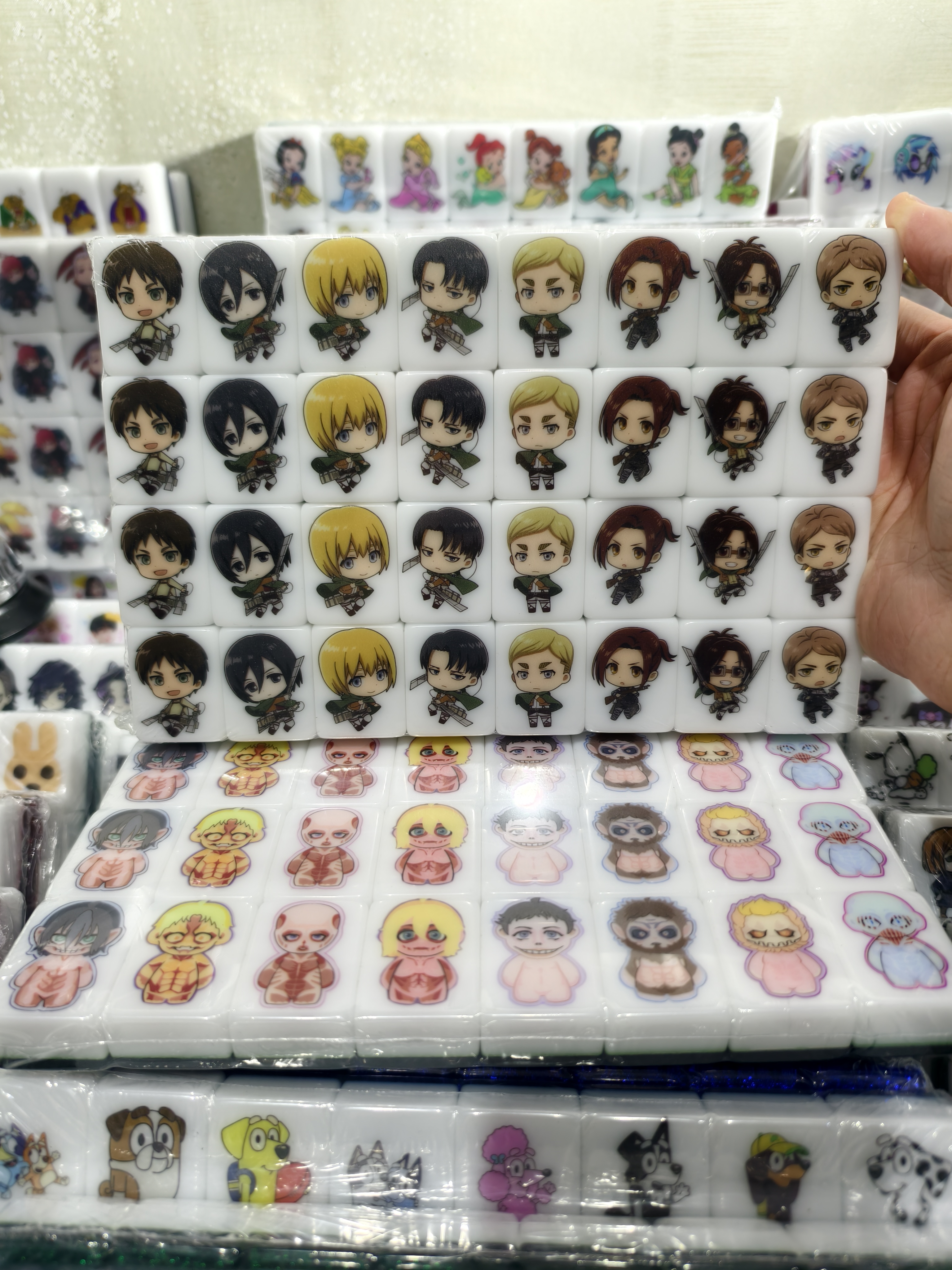 Push Tile Game  2 Player Set（ Chibi Attack on titans ）65 Tiles