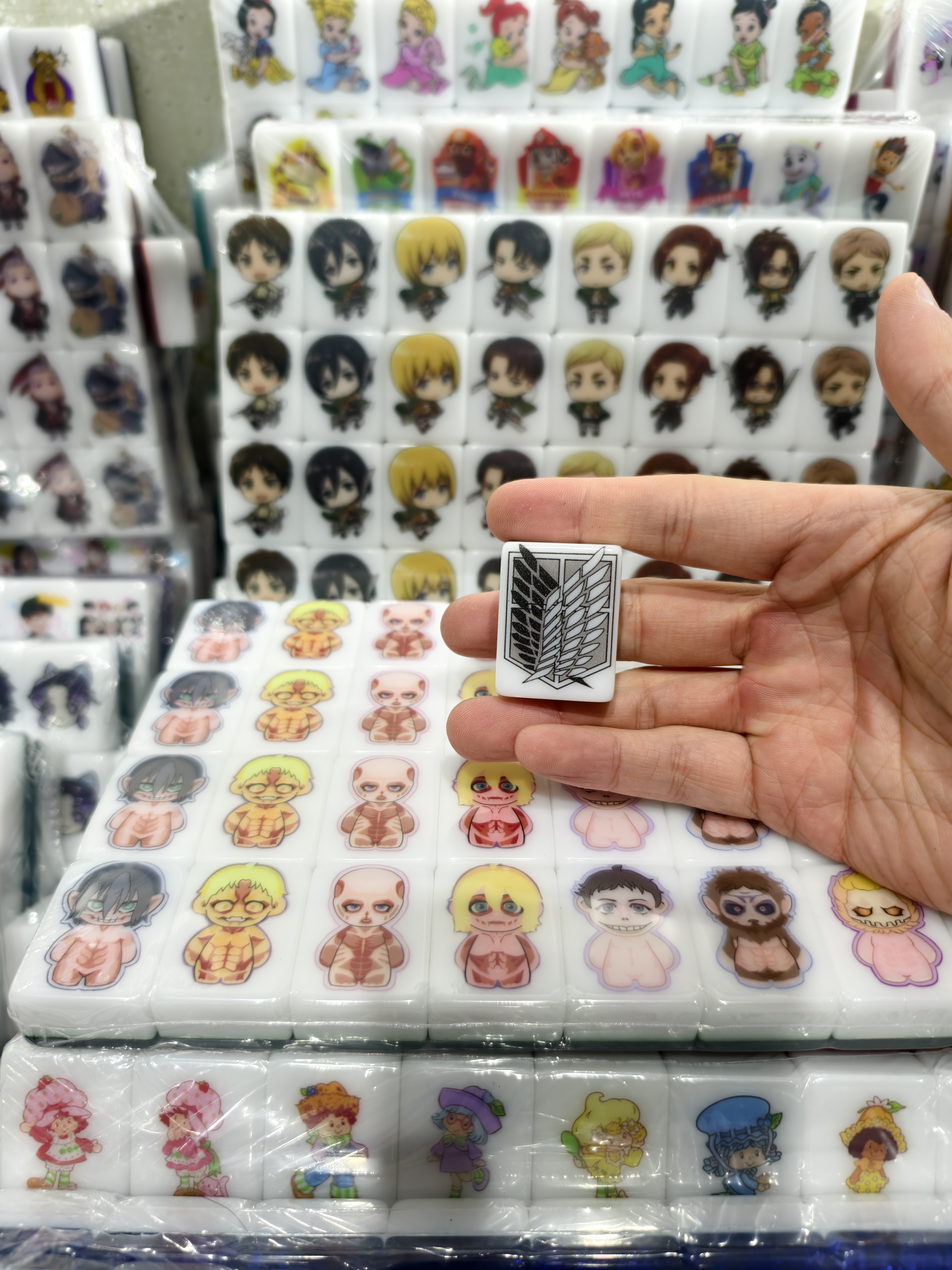 Push Tile Game  2 Player Set（ Chibi Attack on titans ）65 Tiles